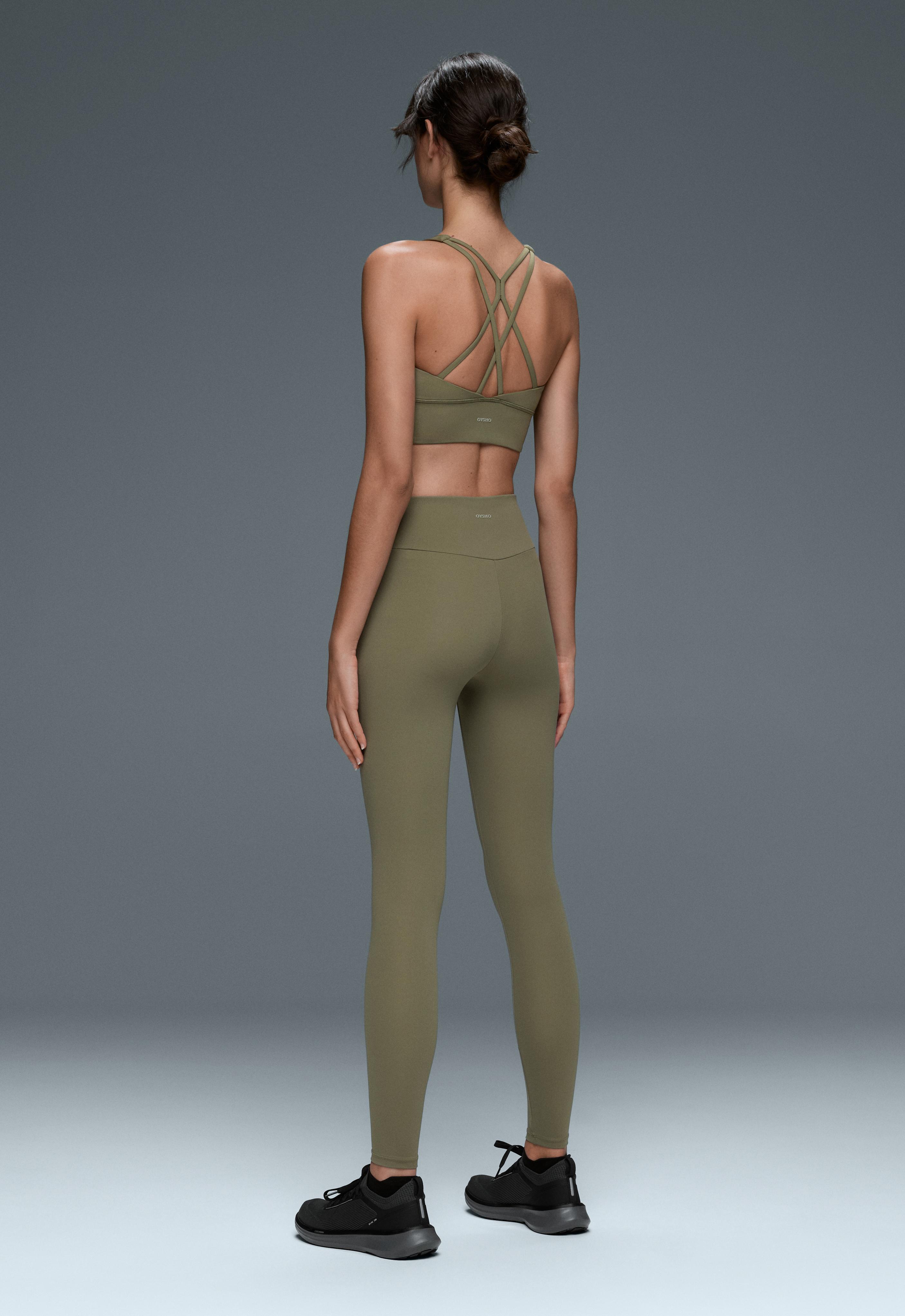 Comfortlux high-waisted ankle-length leggings — DARK KHAKI