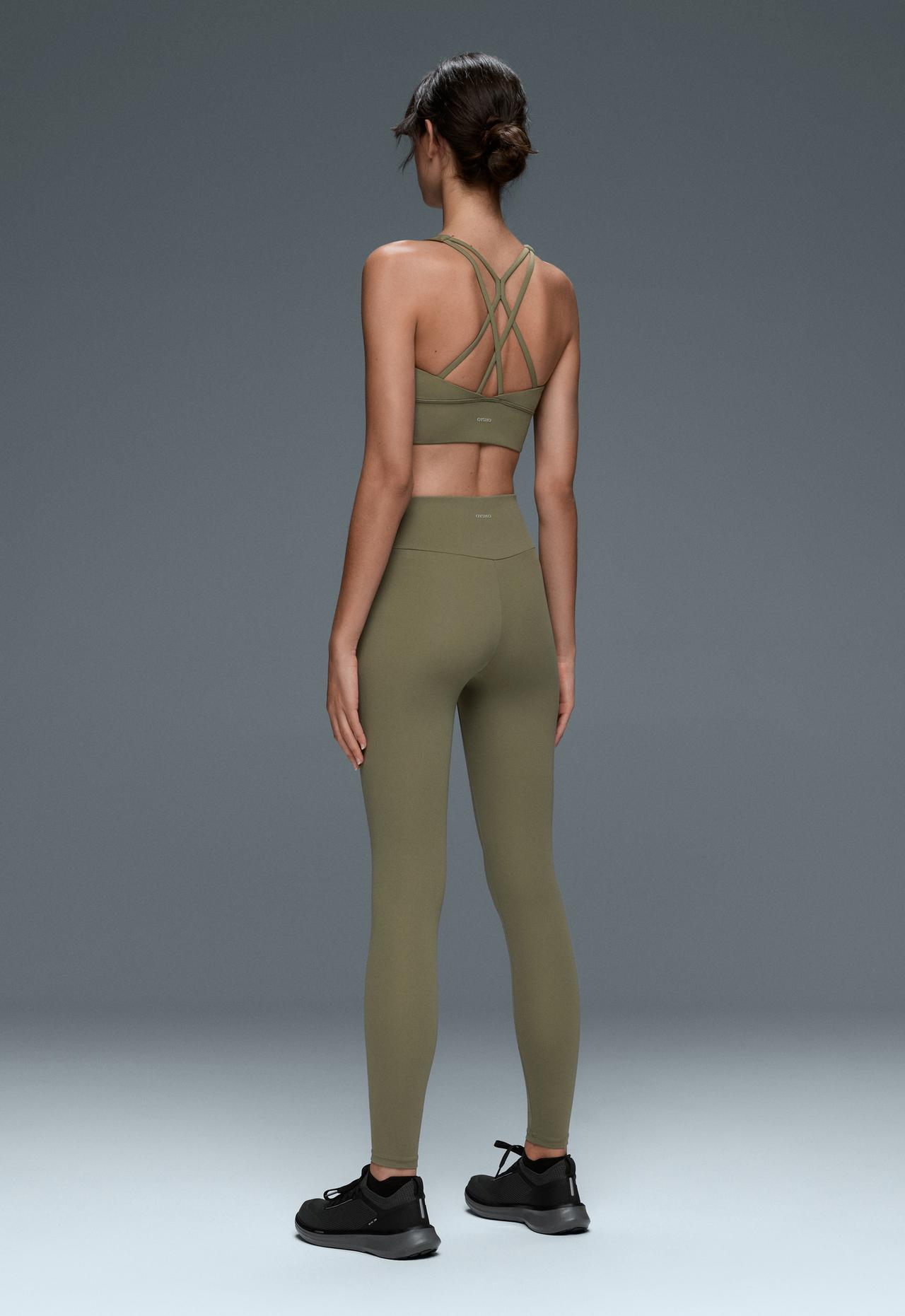 Ankle-length High rise Comfortlux leggings — DARK KHAKI