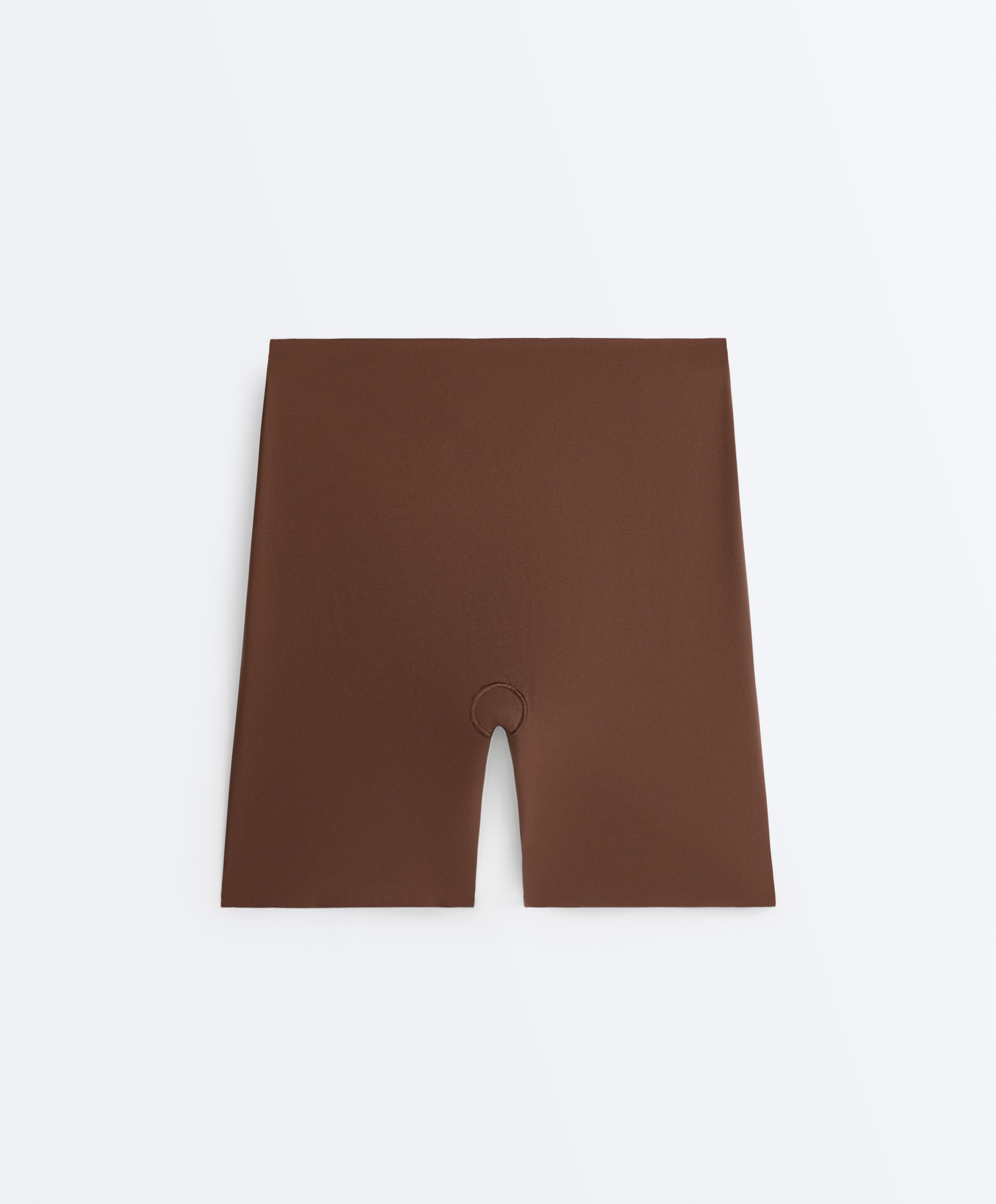 High-waisted invisible laser-cut cycling briefs