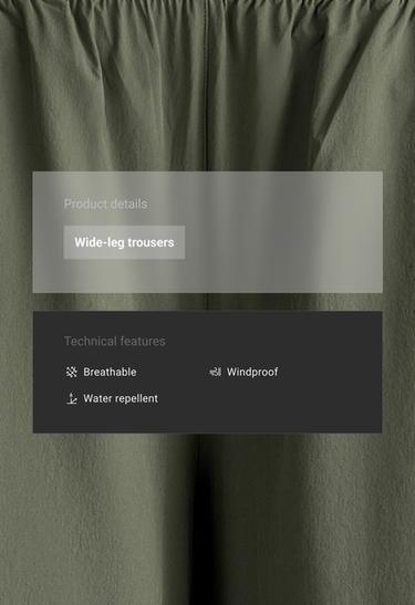 Adjustable technical wide-leg trousers — KHAKI 2