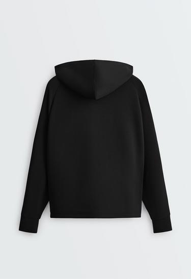 Hooded jacket with modal — BLACK 7