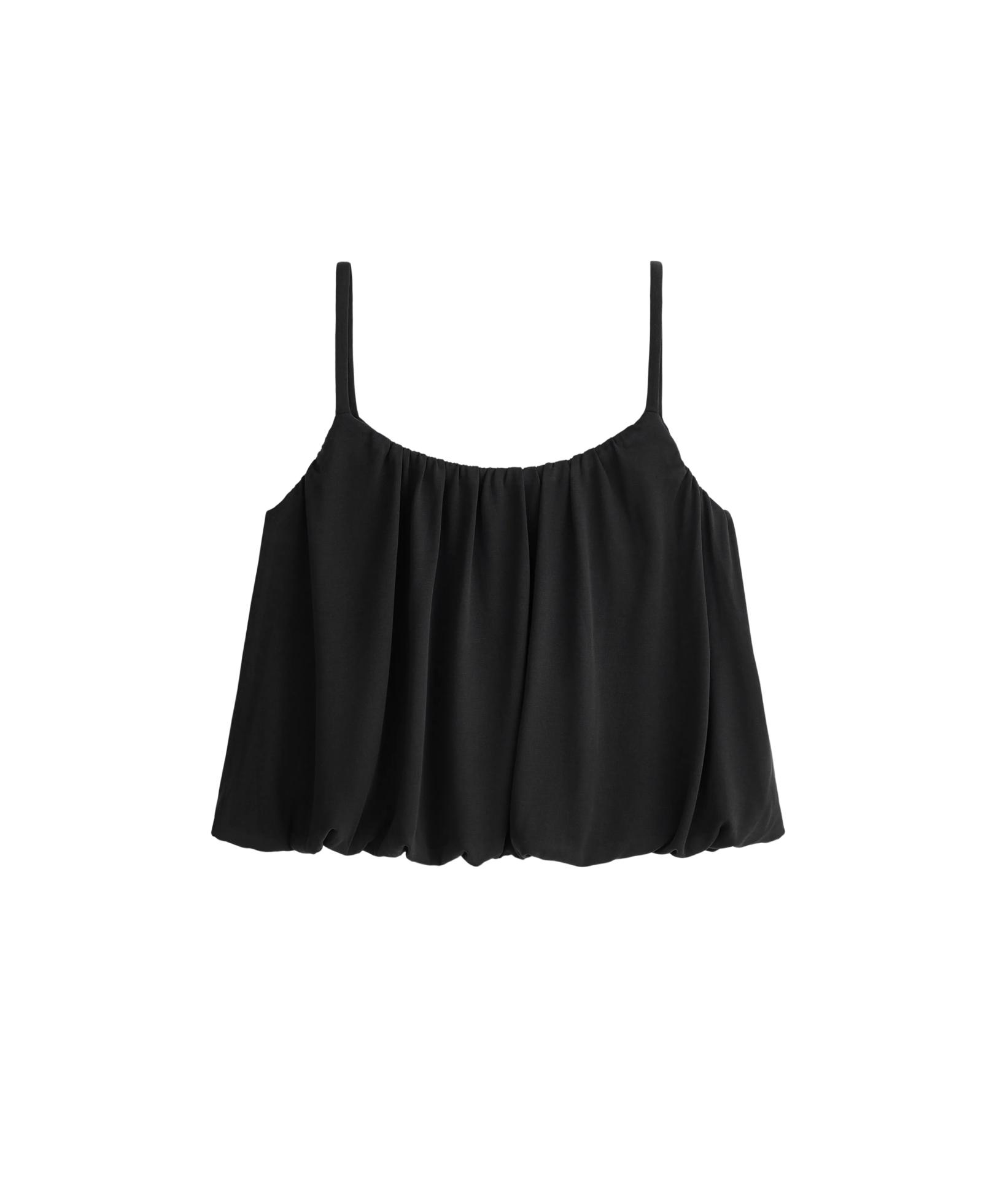 Modal blend strappy top — BLACK