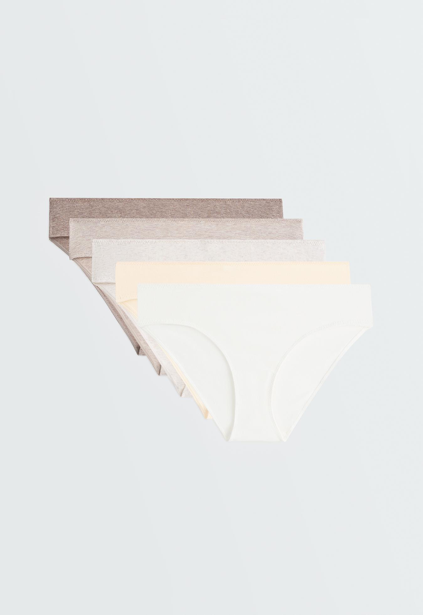 5 rib cotton blend classic briefs — TAN MELANGE