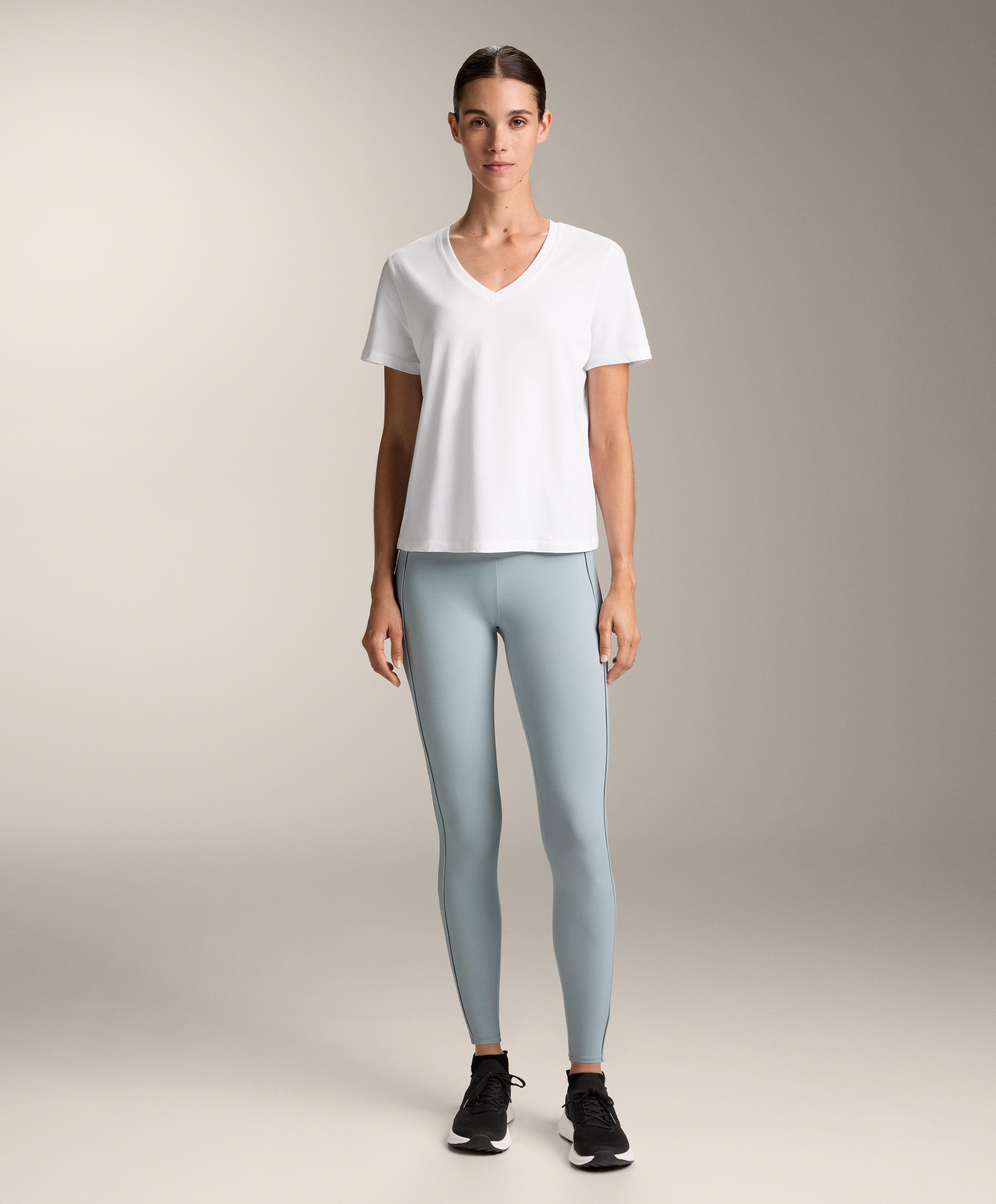 T-shirt col en V en mélange de coton - Soldes T-shirt col en V en mélange de coton - Soldes