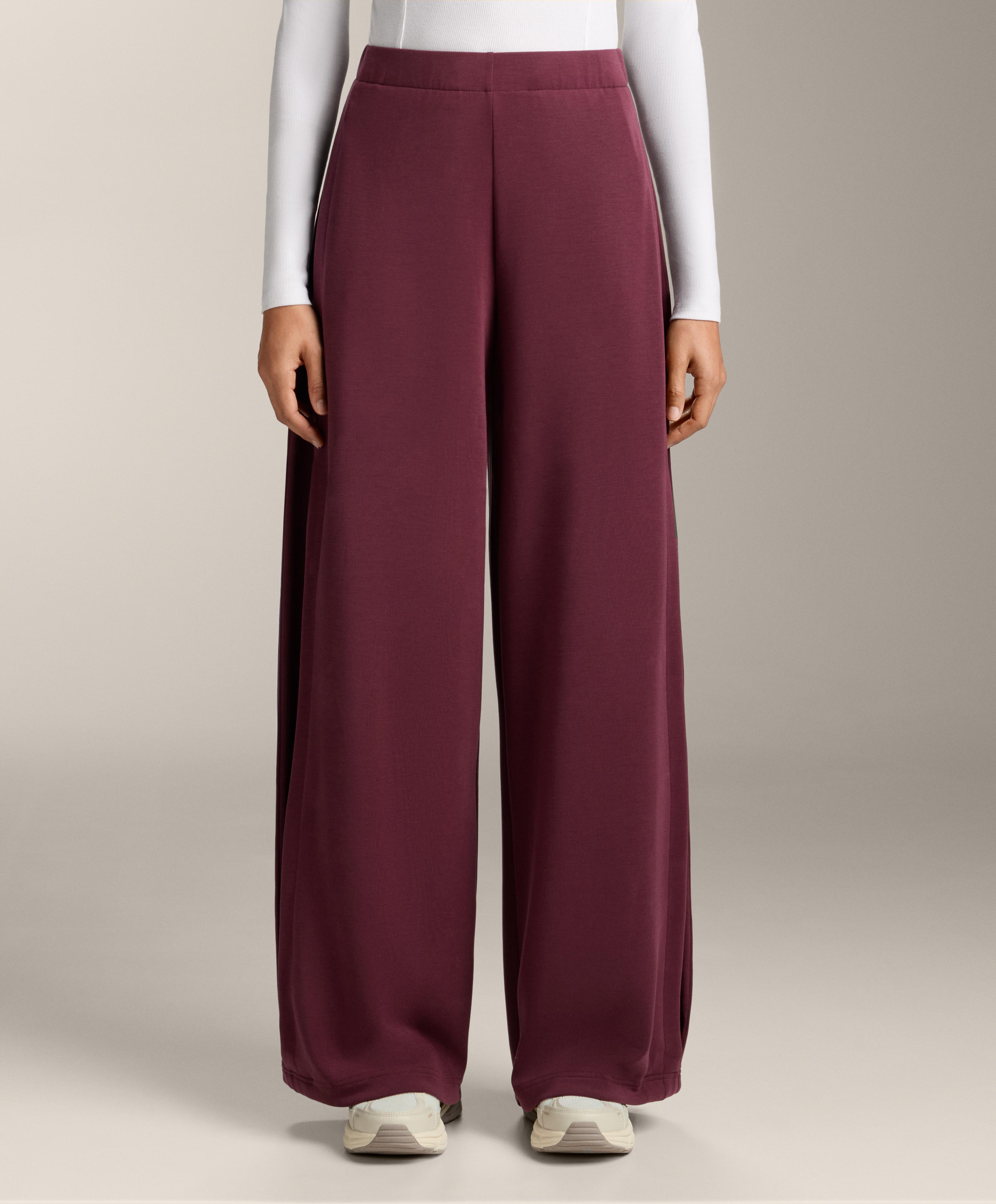 Cocoon trousers with modal side pleat — MAROON