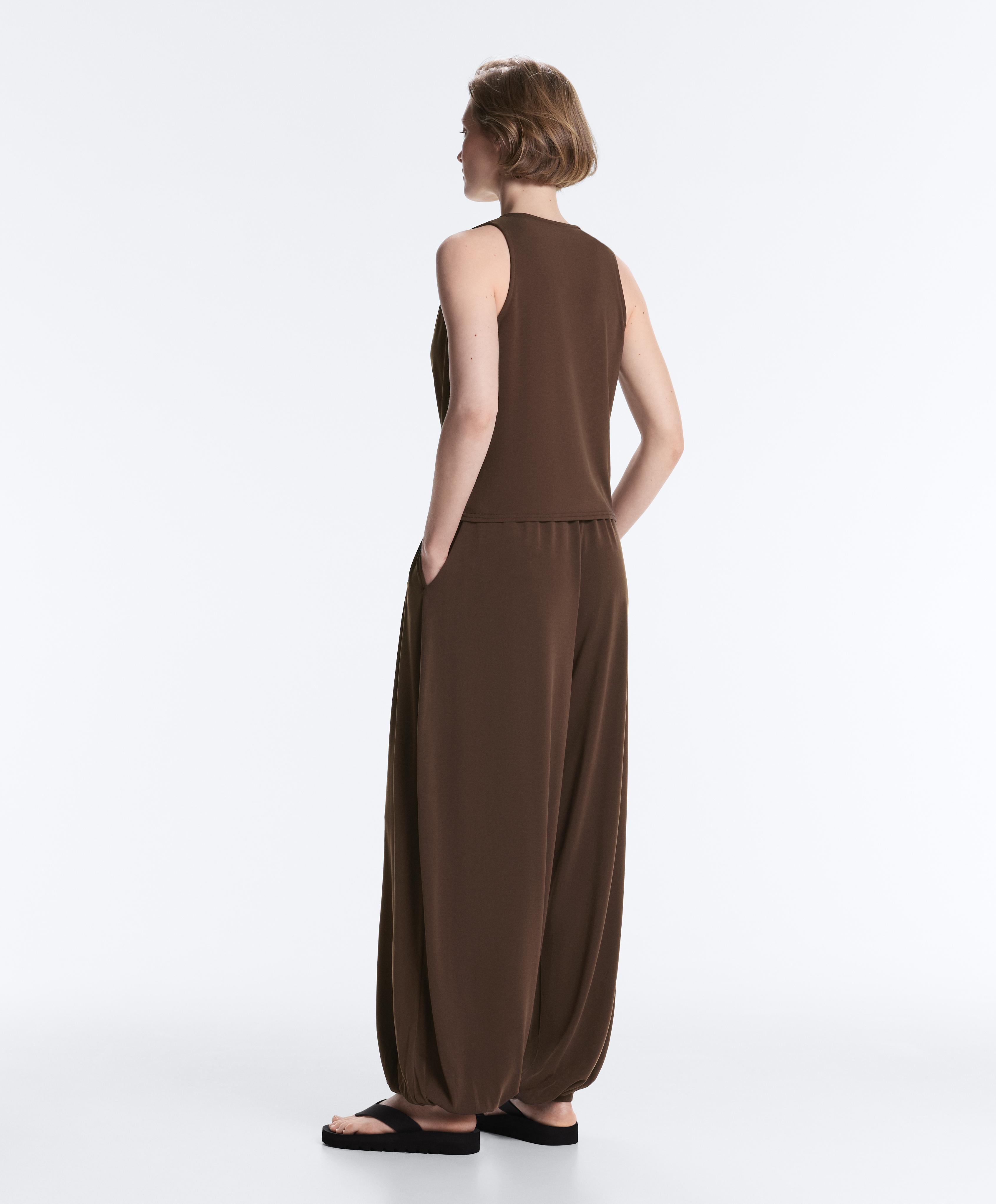 Modal-blend soft-touch joggers — DARK BROWN