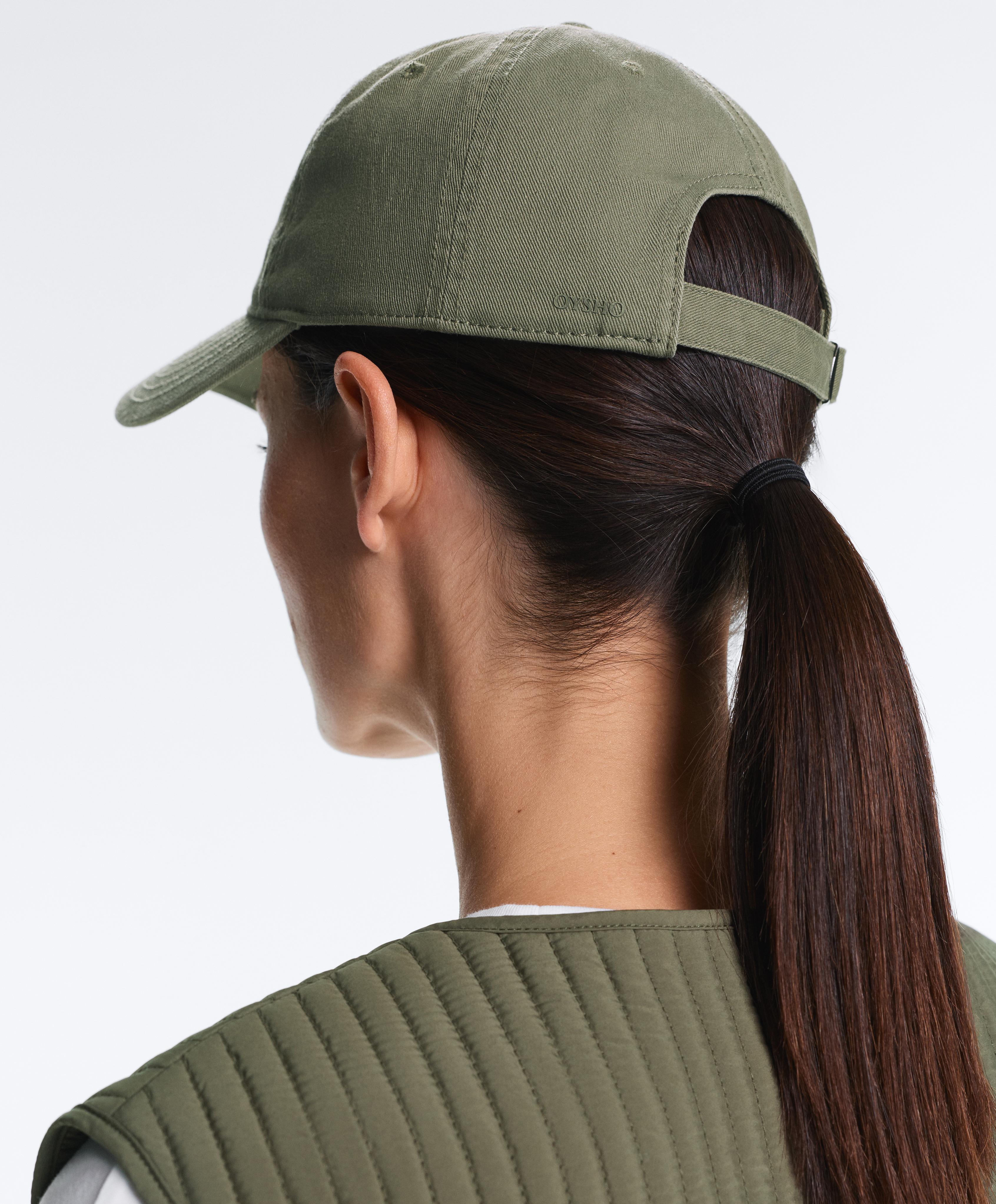 Washed-effect 100% cotton cap — KHAKI