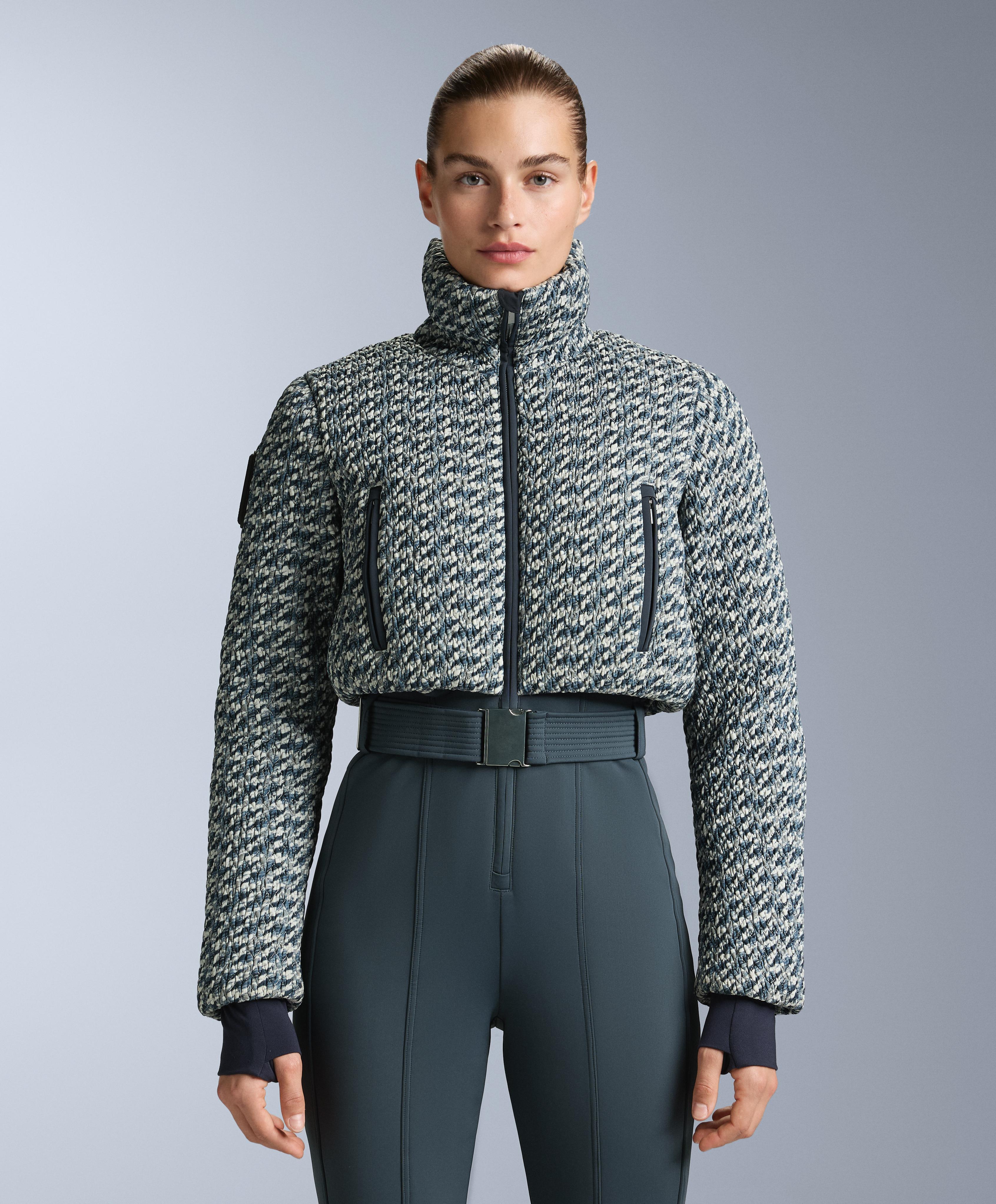 MINARDI PIUME SKI water-resistant twist padded 80% down and 20% feather jumpsuit — WASHED DARK BLUE