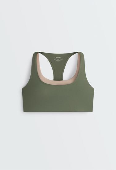 Evermove medium-support double-layer sports bra — KHAKI 7