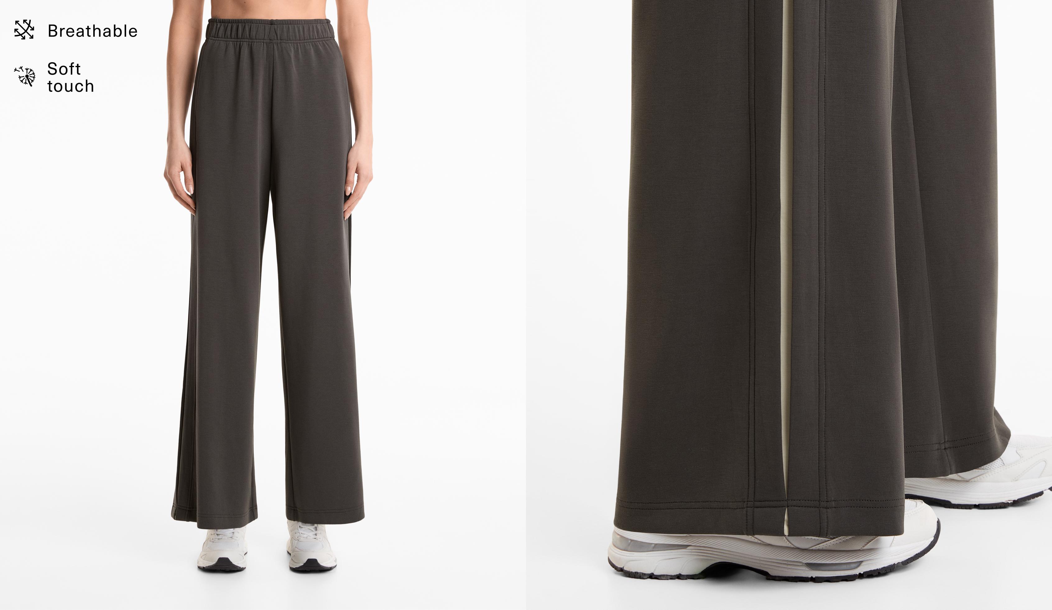Soft Touch trousers with modal and contrast side pleat