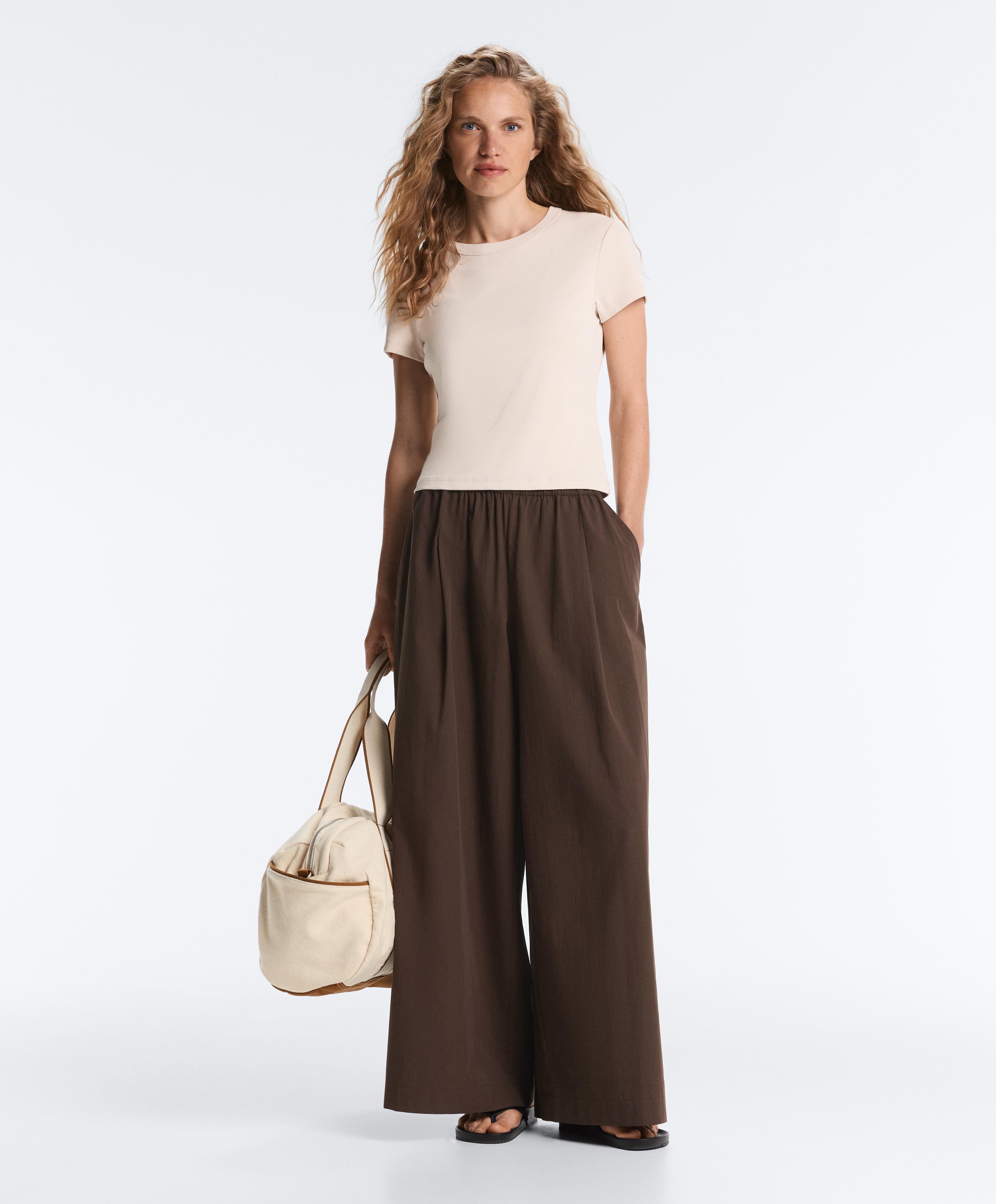 Fitted modal rib short-sleeve T-shirt — SANDY          