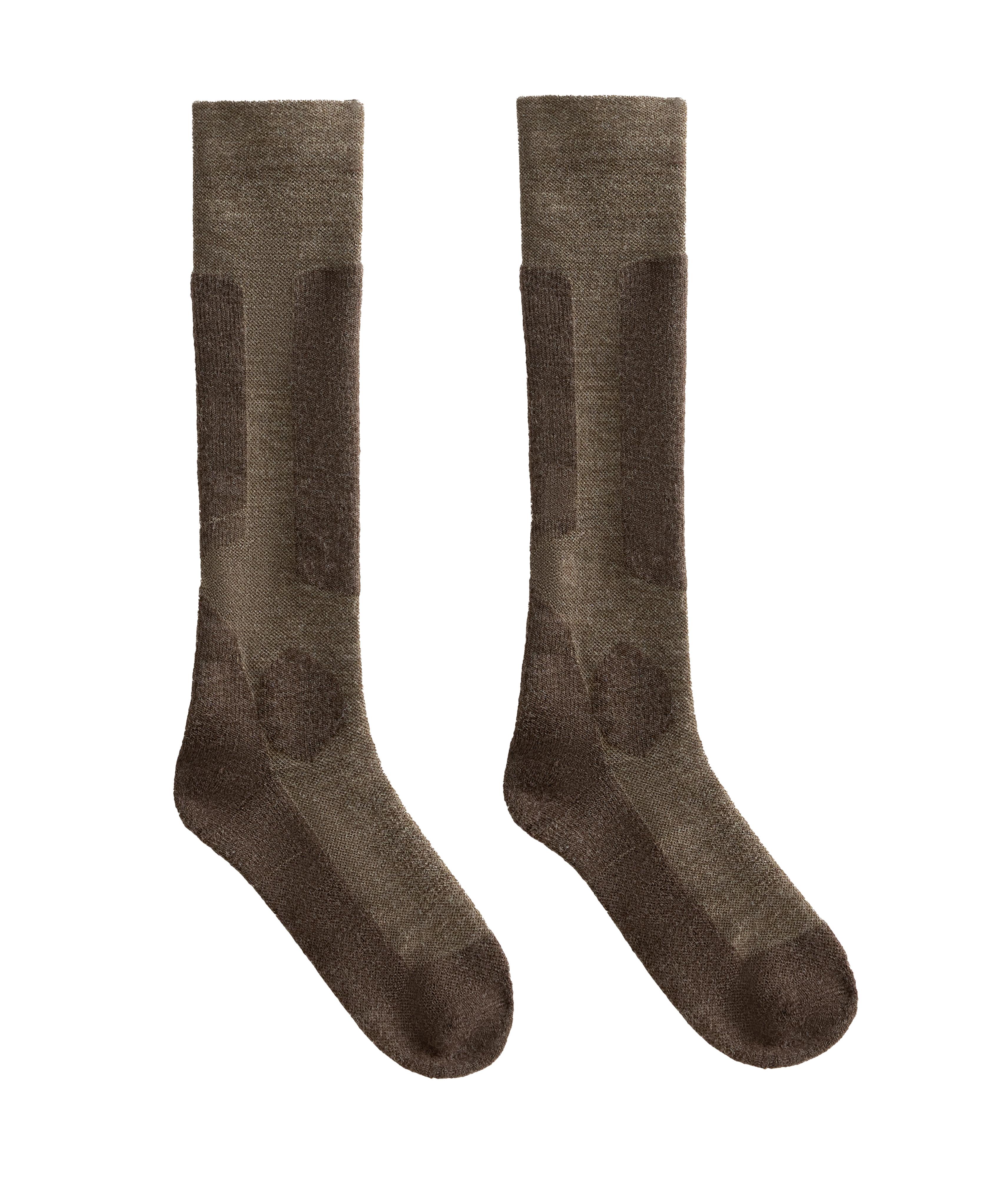 WOOLMARK® wool blend long ski socks — BROWN (alternate view)