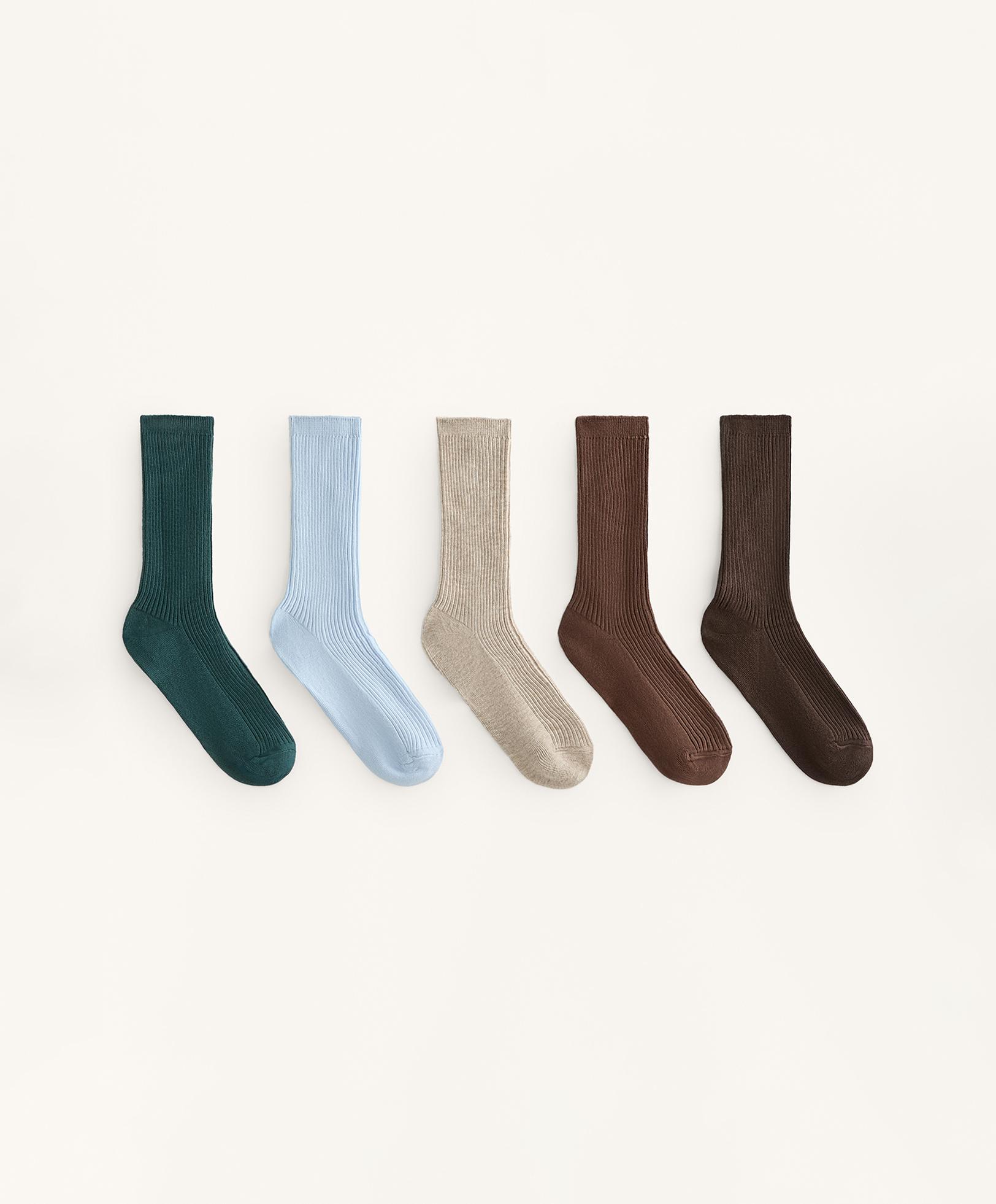 5 pairs of cotton blend classic socks — SEA GREEN