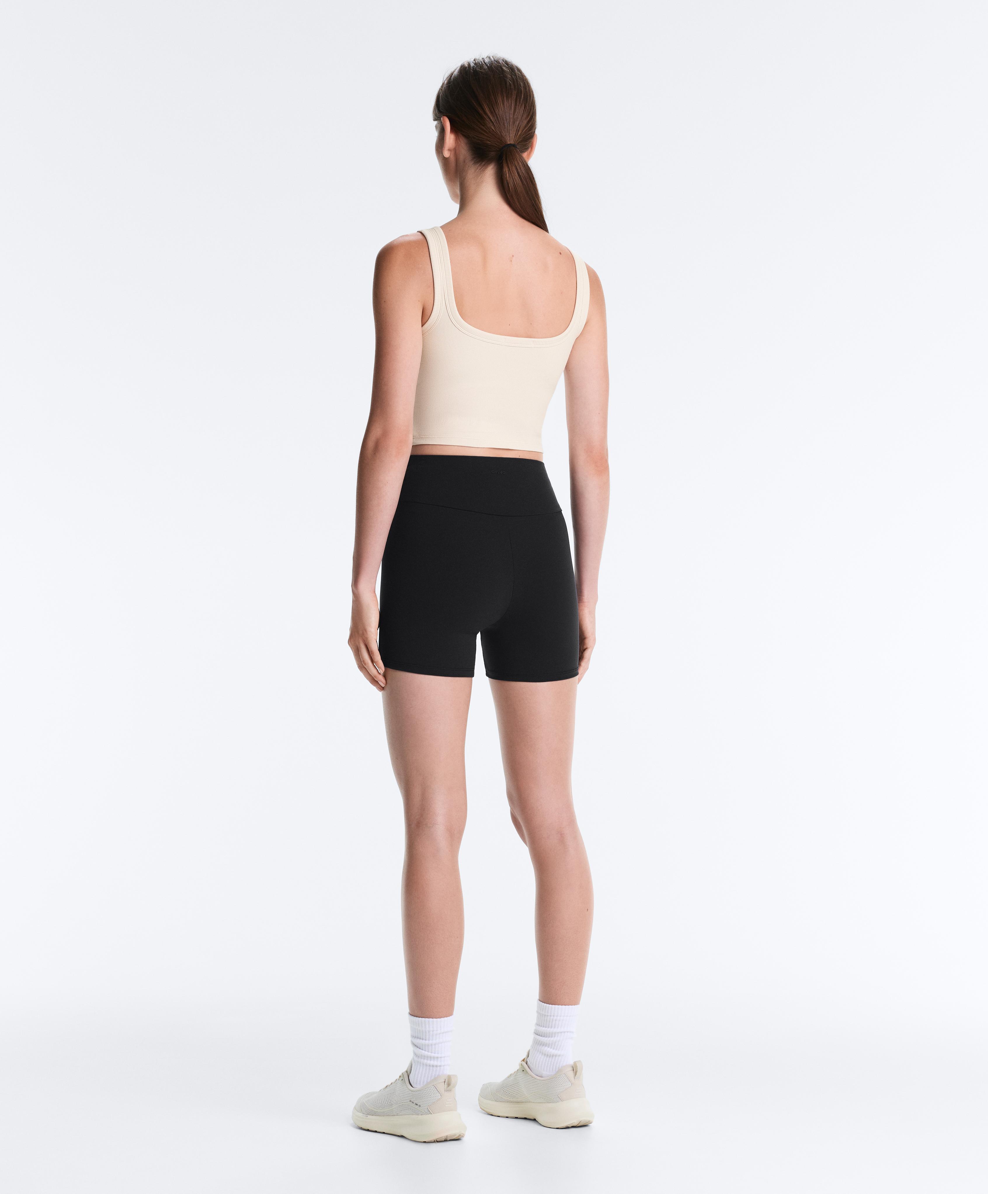 Square neck rib modal blend tank top — PALE ECRU