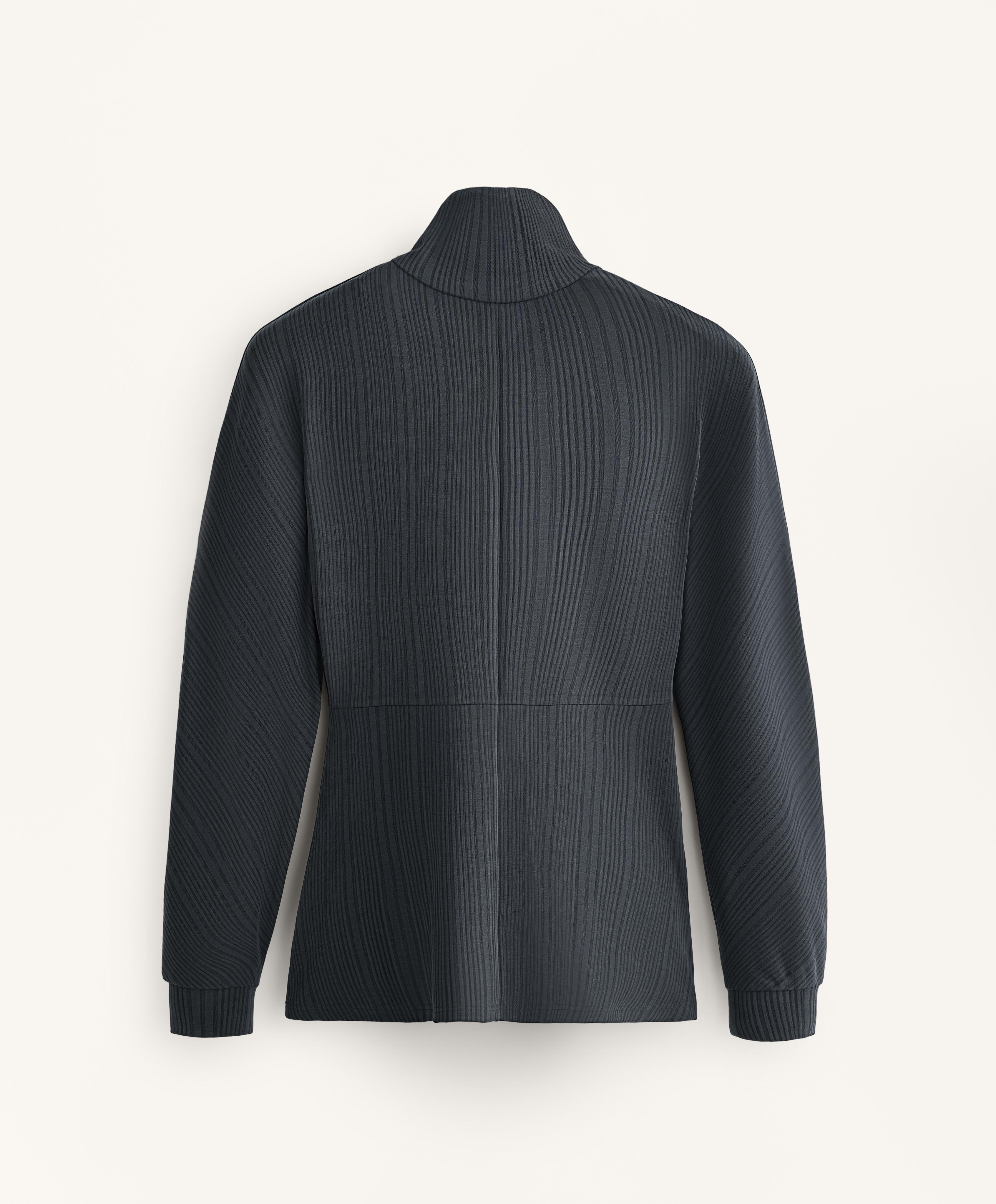 Long asymmetrical stripe jacket with modal — ASPHALT