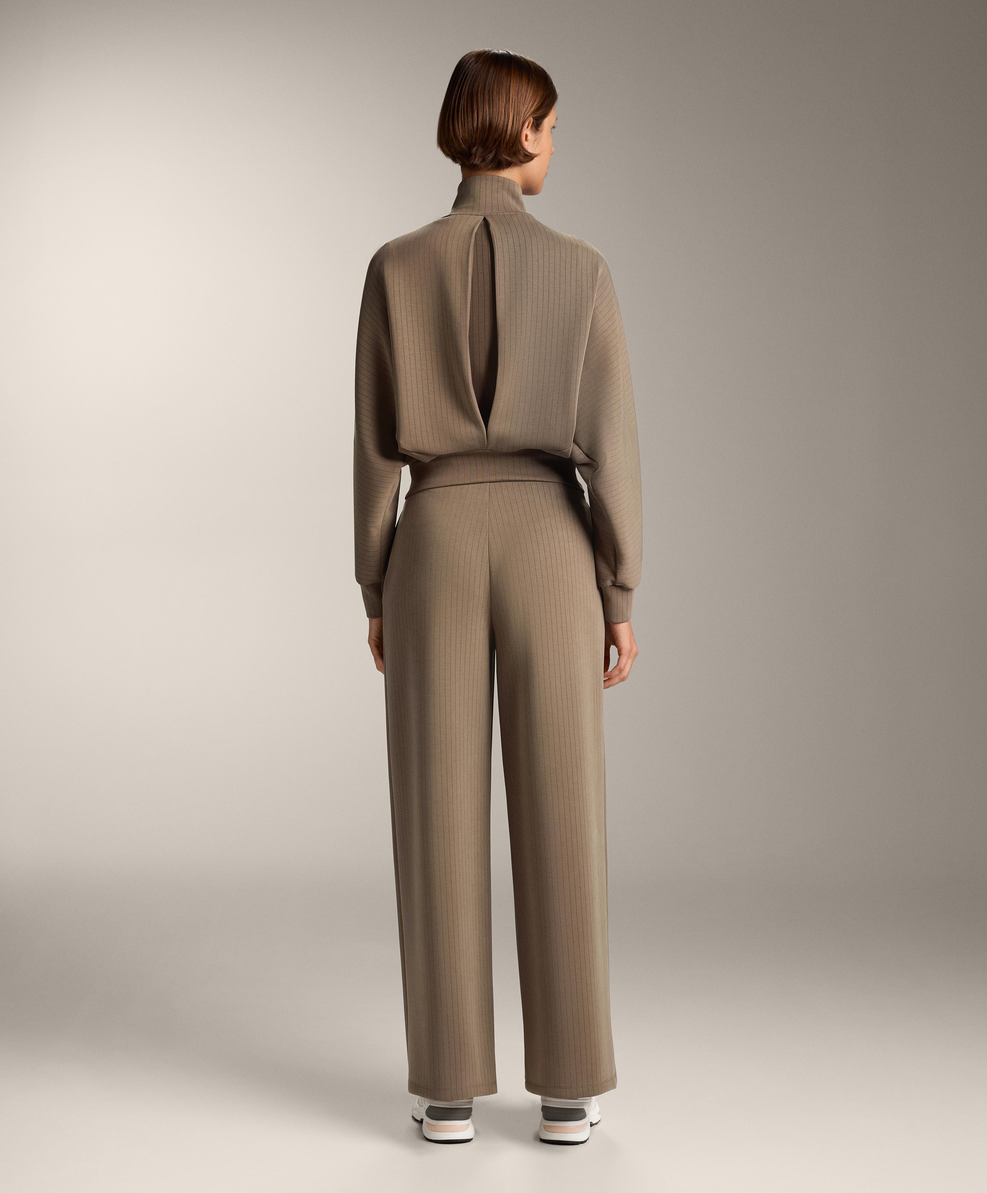 Striped high-neck jacket with soft-touch modal | OYSHO