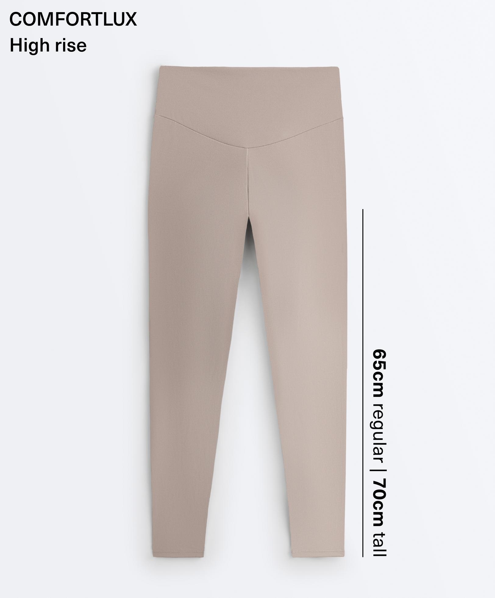 Comfortlux high-waisted ankle-length leggings — PALE TAUPE