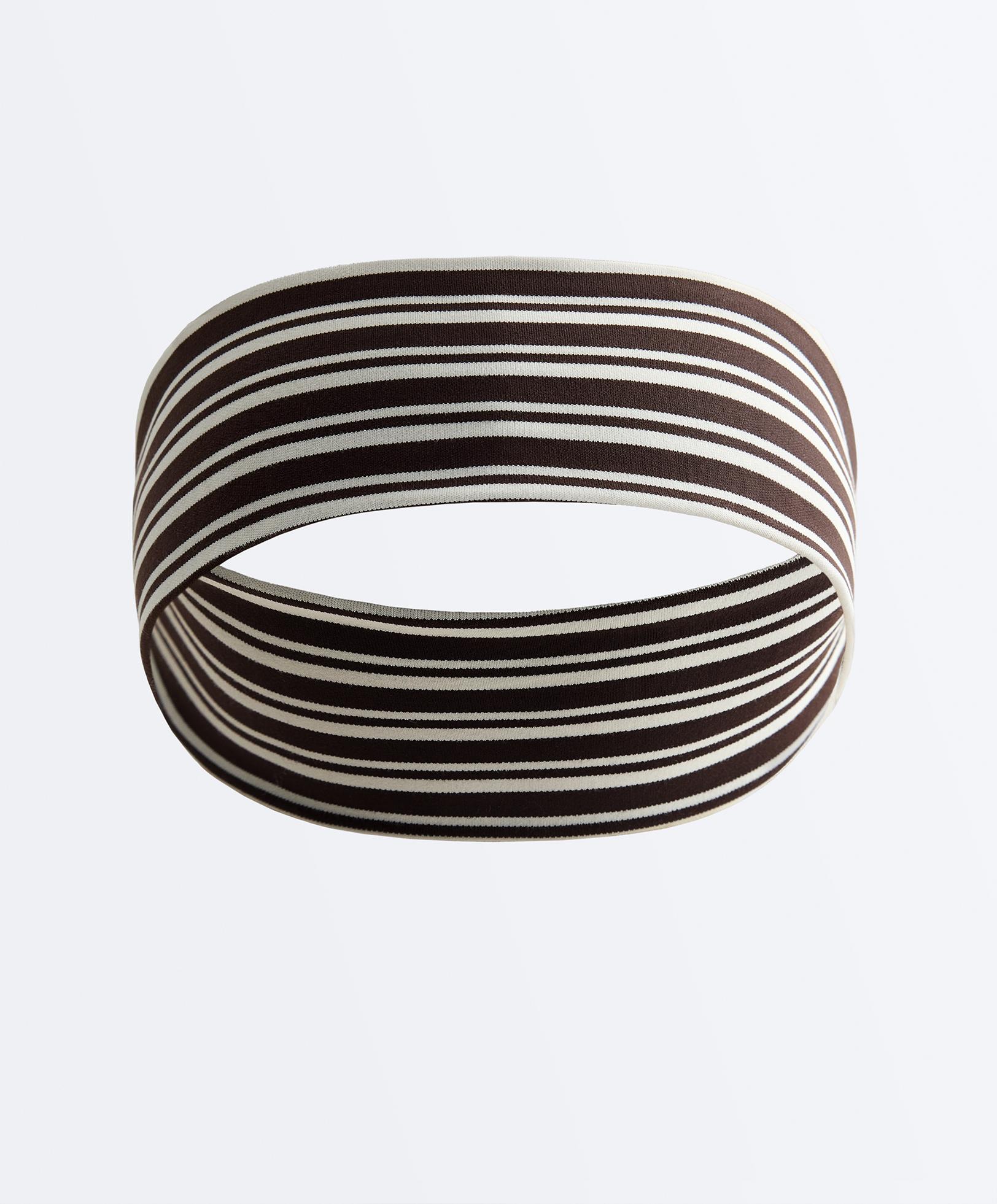 6 cm striped sports headband — DARK BROWN