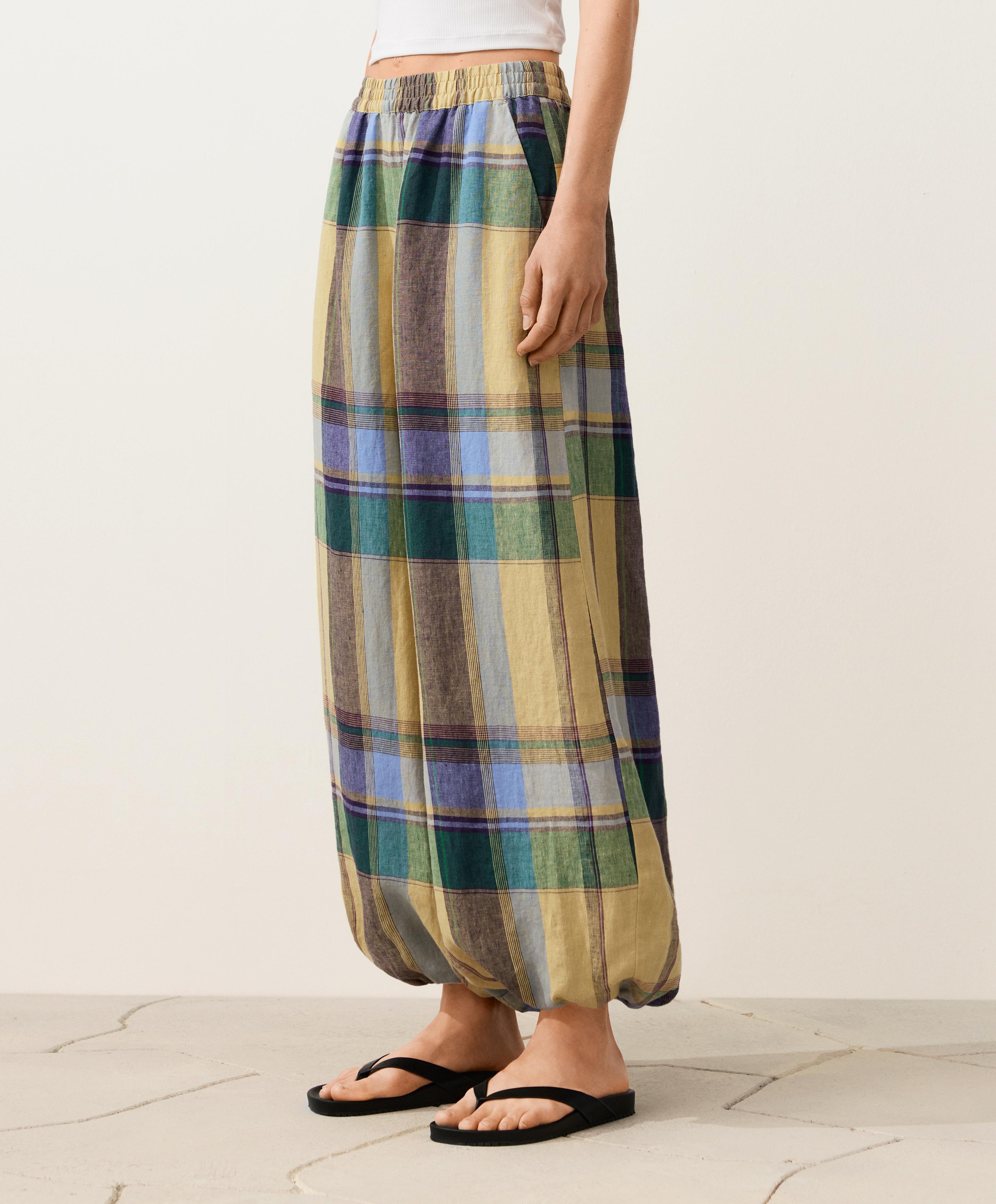 100% linen bloomer trousers — MID-YELLOW