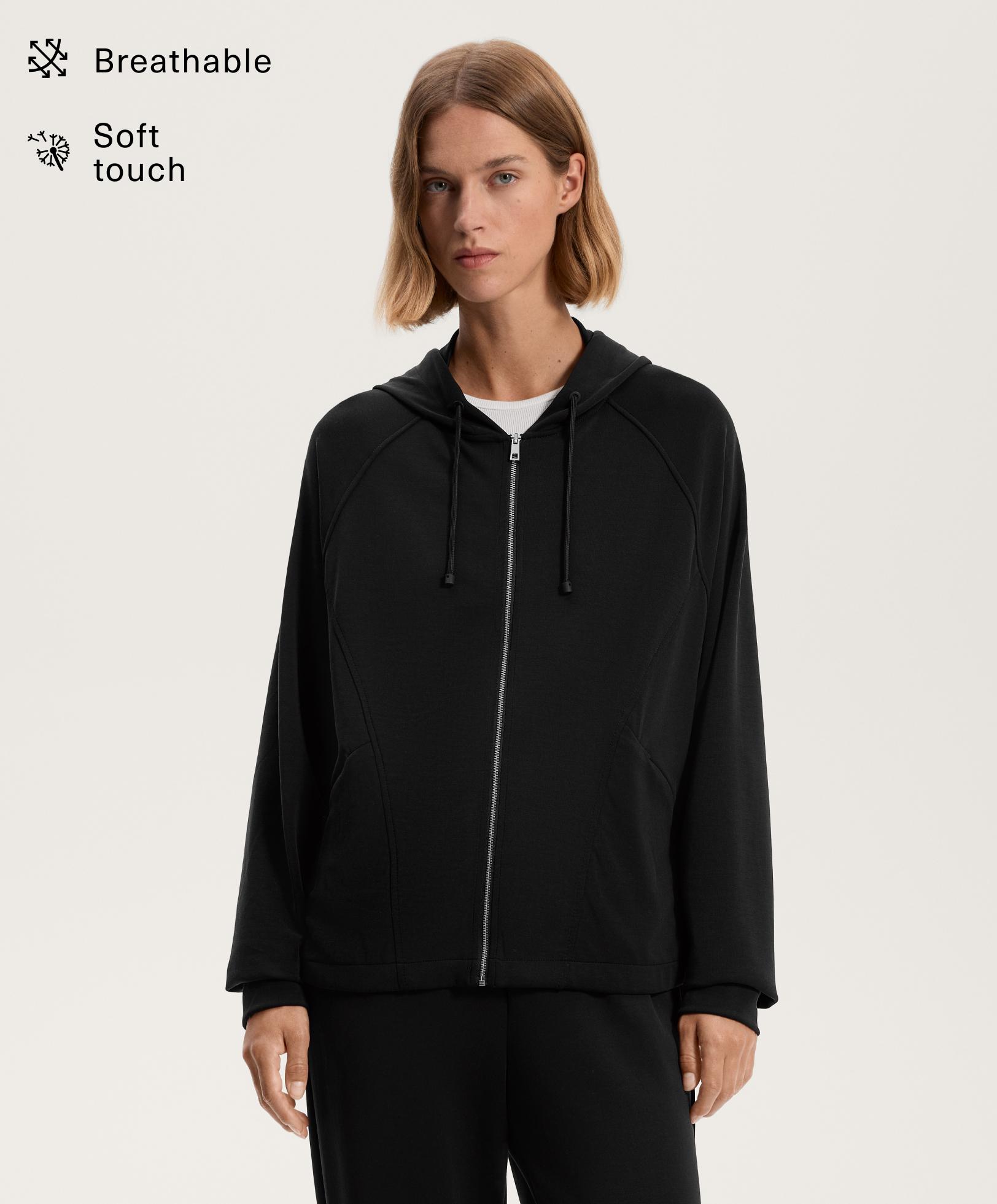 Soft-touch modal hooded boxy jacket - Sale
