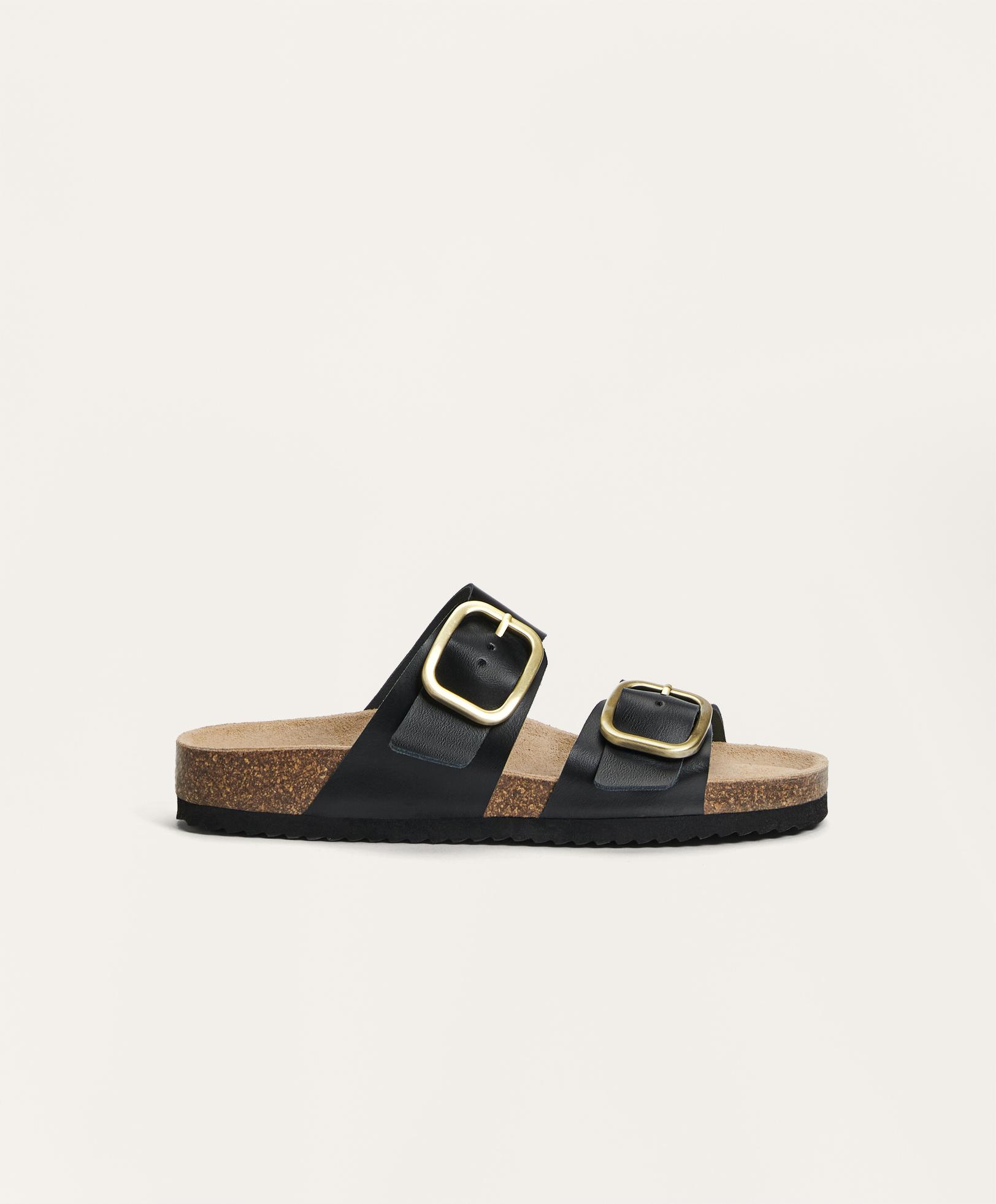 Leather sandals with buckle - Sale