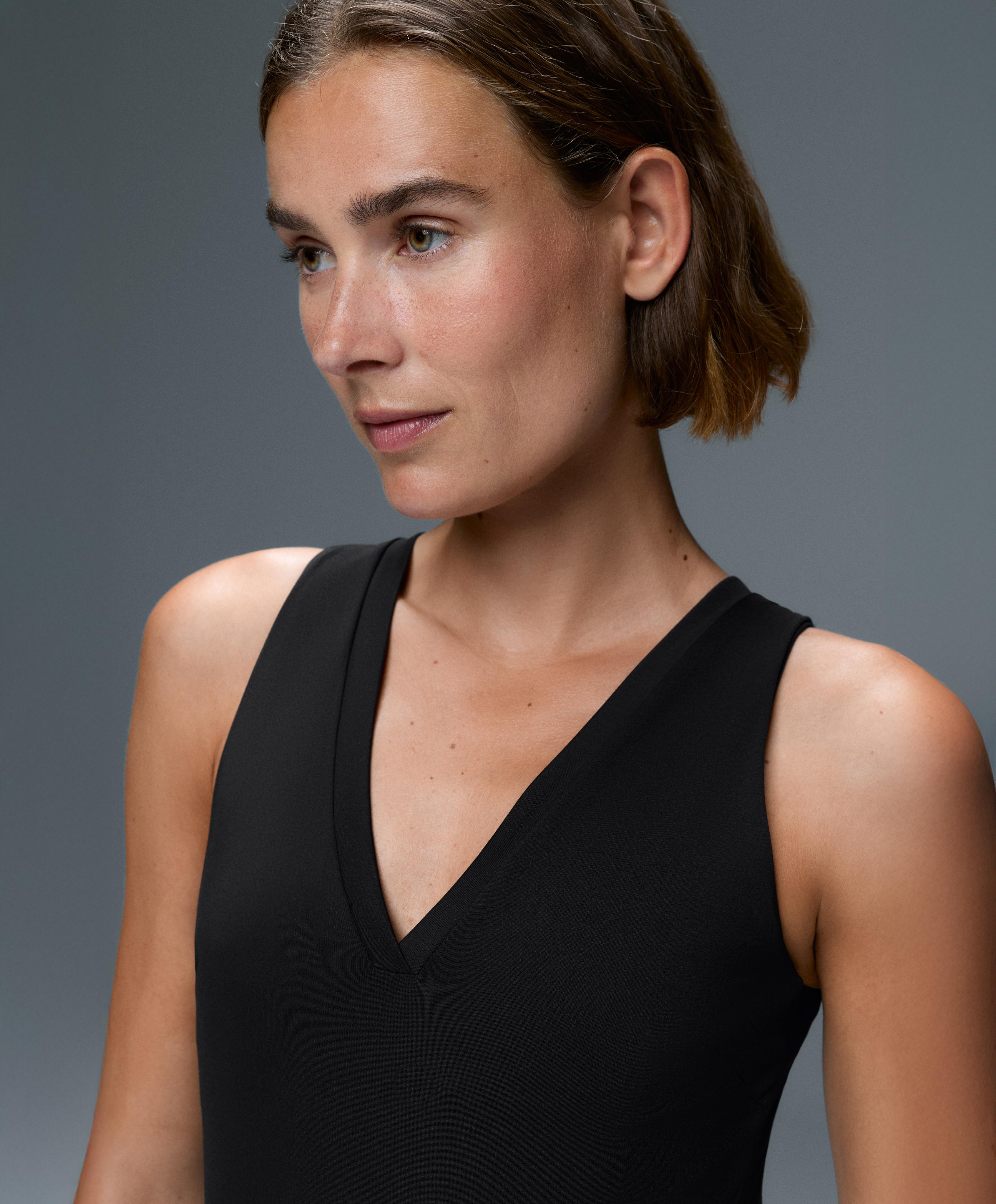 Open-back Comfortlux short jumpsuit — BLACK