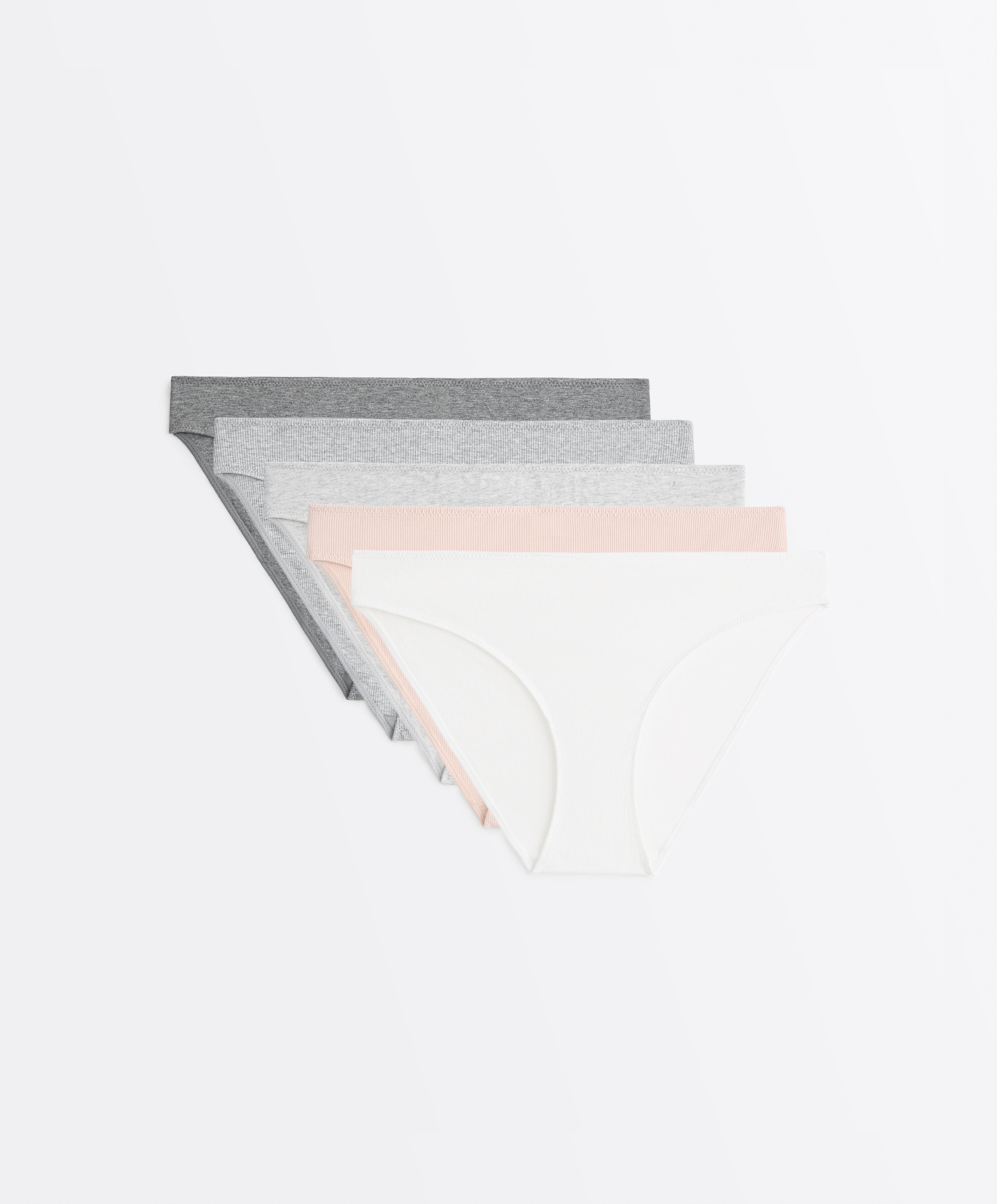 5 cotton rib classic briefs — GREY MELANGE