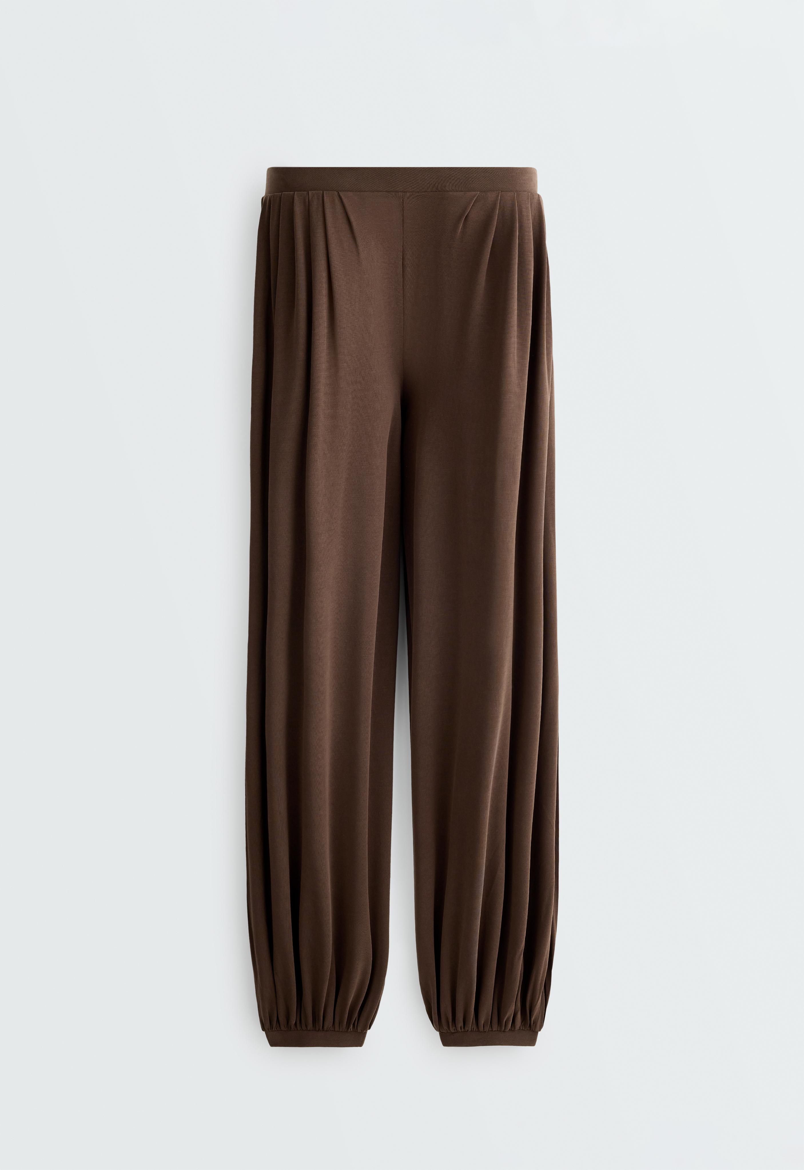 Modal-blend soft-touch joggers — DARK BROWN