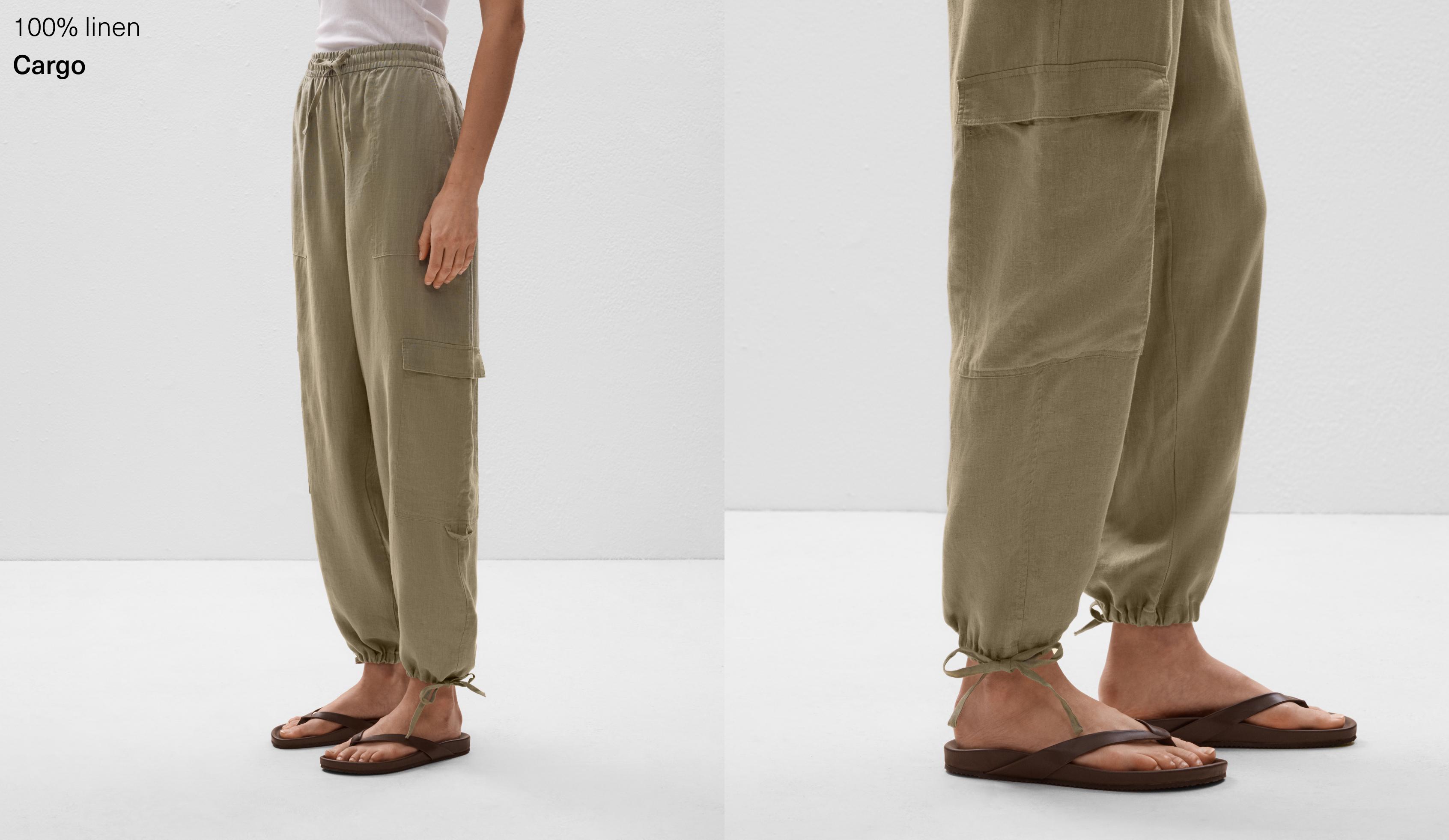 Pantalon cargo 100 % lin Pantalon cargo 100 % lin
