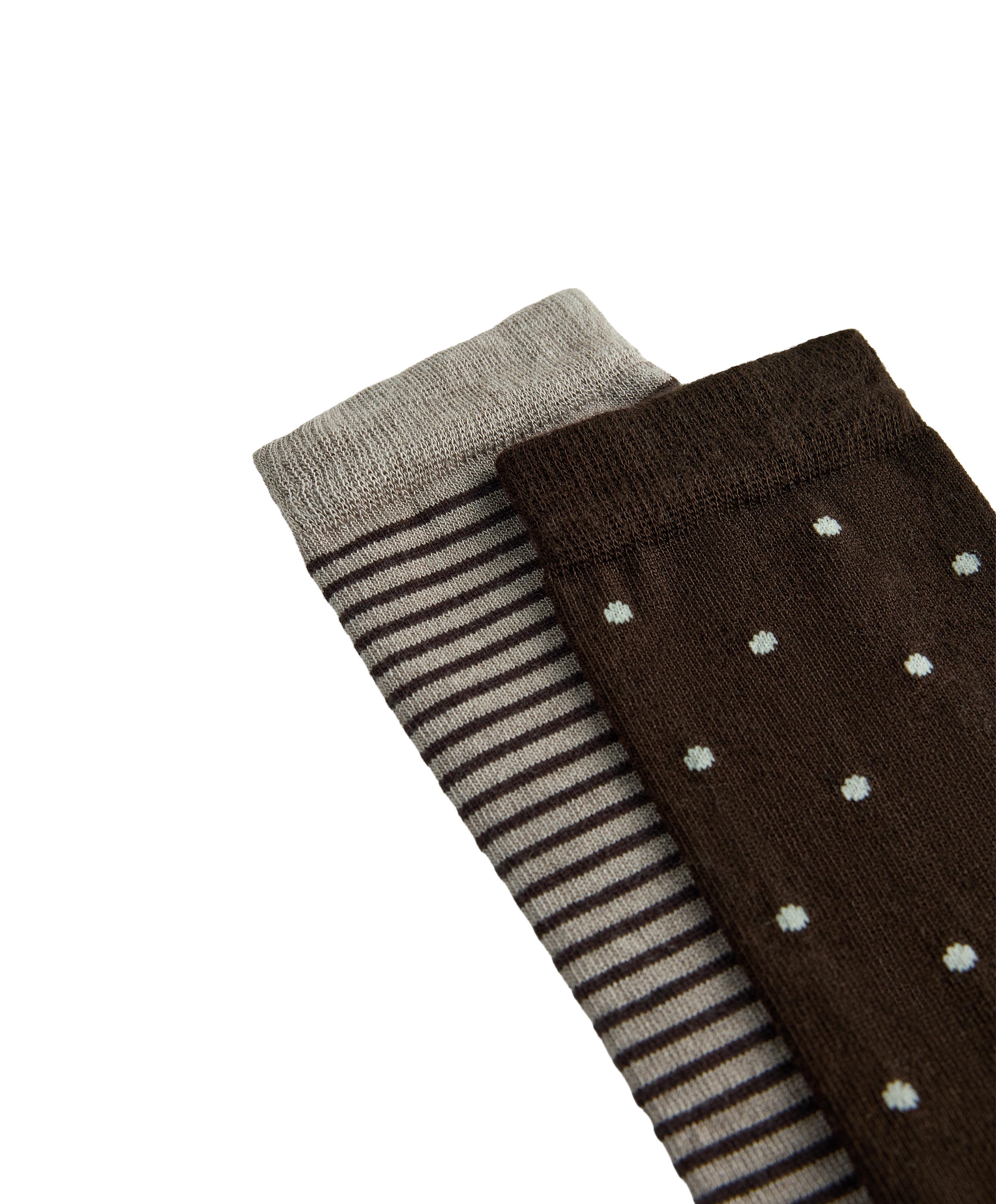 2 pairs of classic 55% modal 10% cashmere socks — CHOCOLATE      