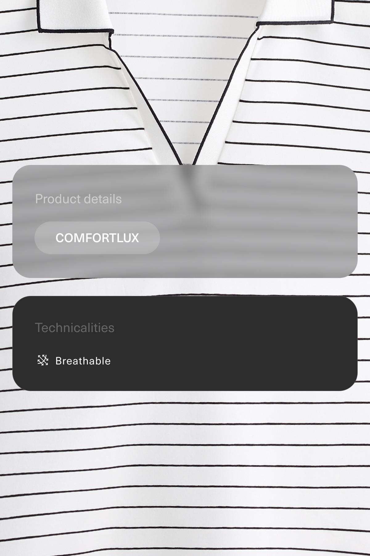 Striped Comfortlux short-sleeved polo shirt — WHITE