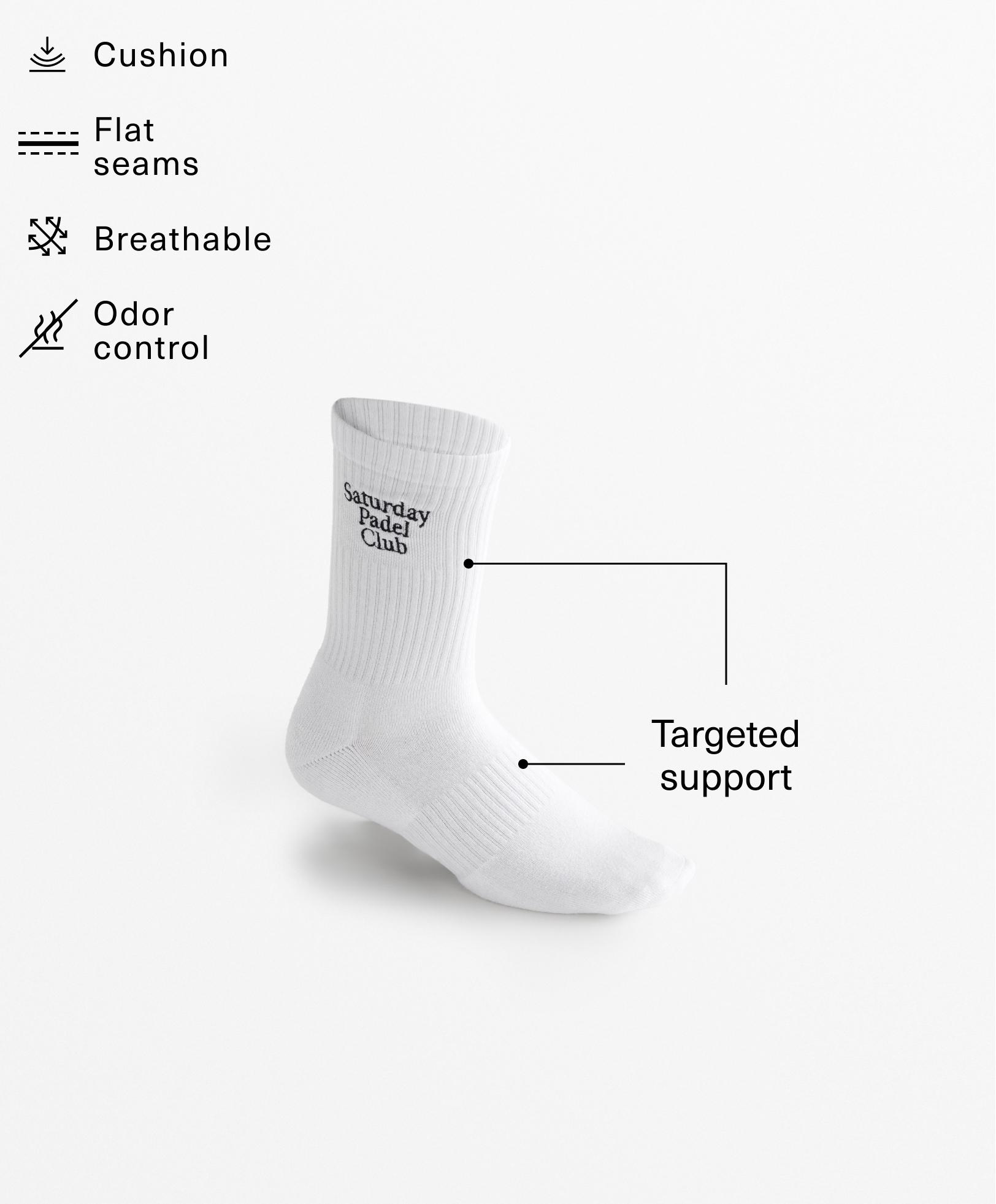 Striped rib cotton blend classic sports socks with embroidery