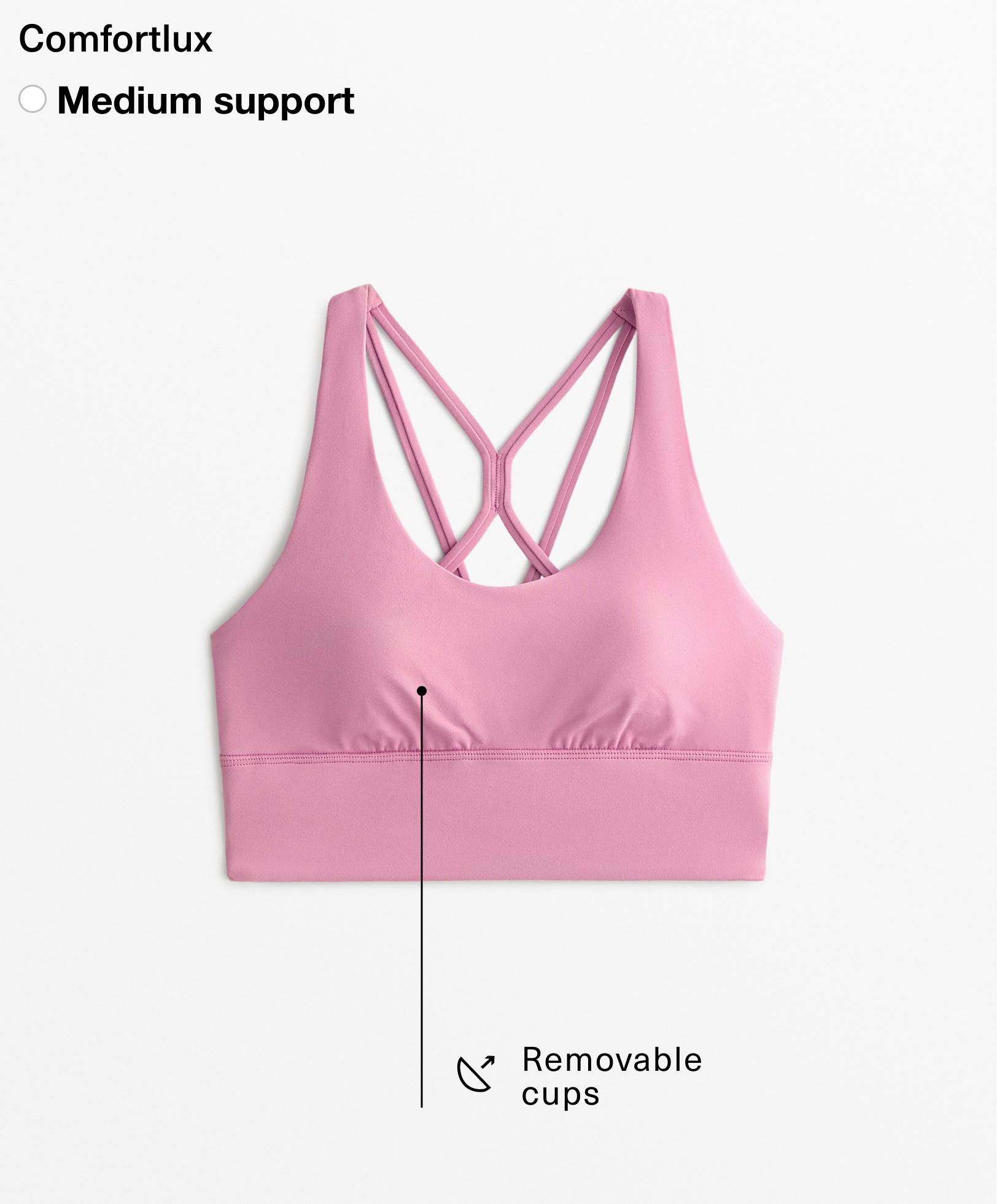 Medium-support comfortlux sports bra with cups