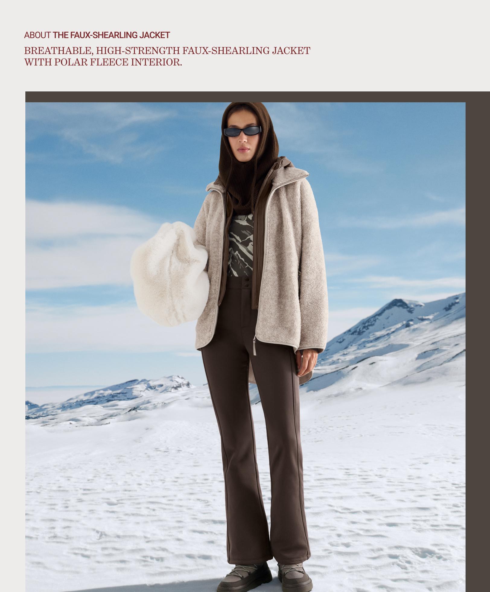 Oversize faux-shearling jacket — PALE ASPHALT