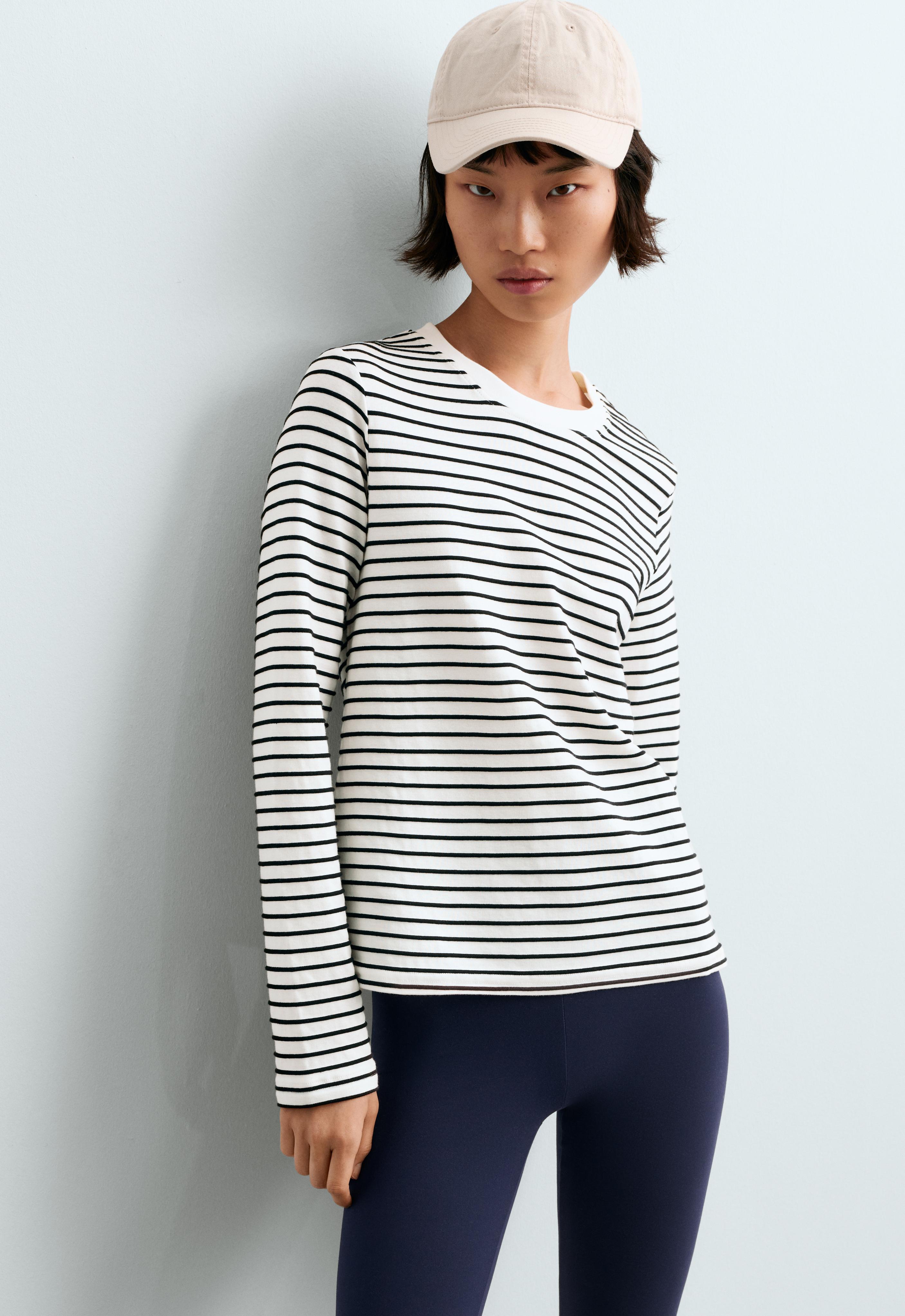 Regular Fit long-sleeve cotton-blend striped T-shirt