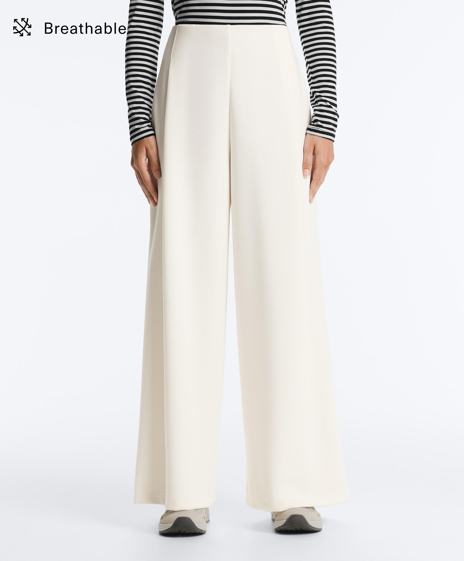 High rise twill wide-leg trousers with pleats High rise twill wide-leg trousers with pleats