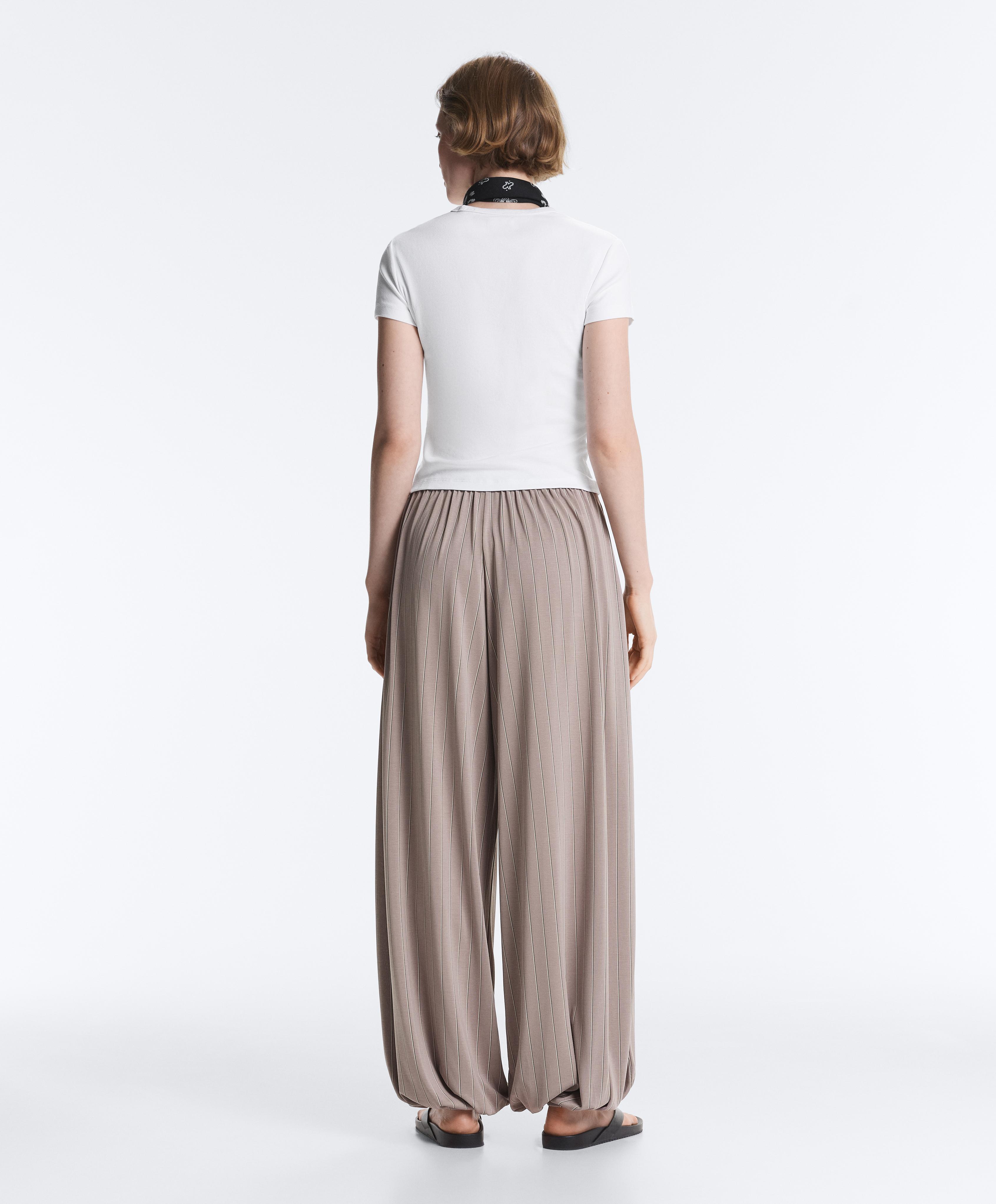 Modal-blend pinstripe joggers — MID-MINK