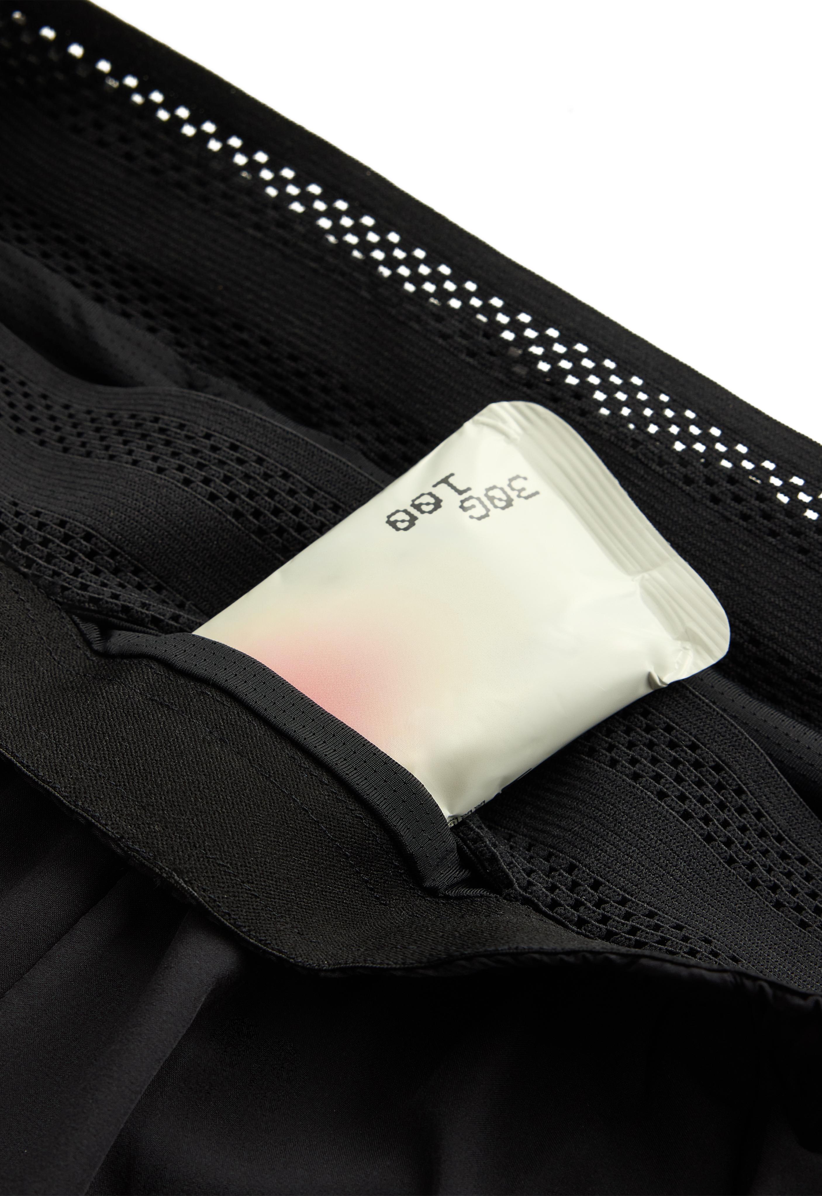 Technical mid rise 2-in-1 shorts — BLACK