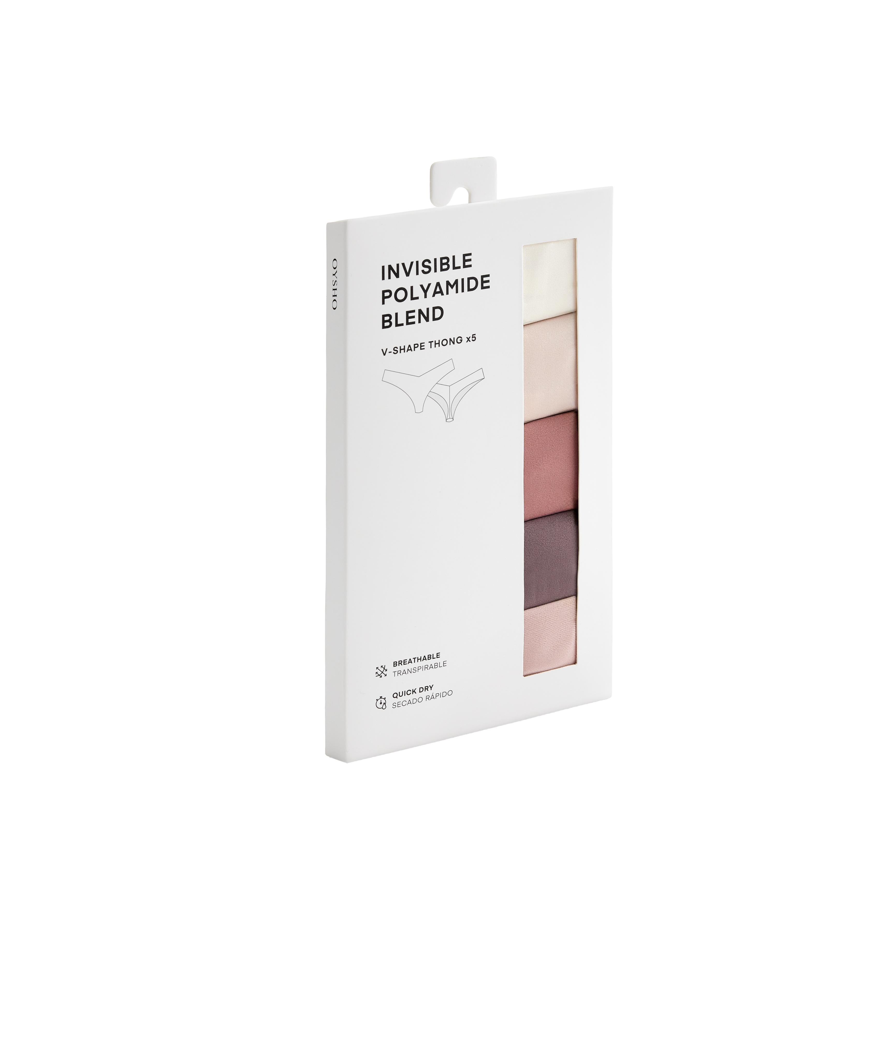 5 invisible polyamide blend thongs — DUSTY ROSETTE