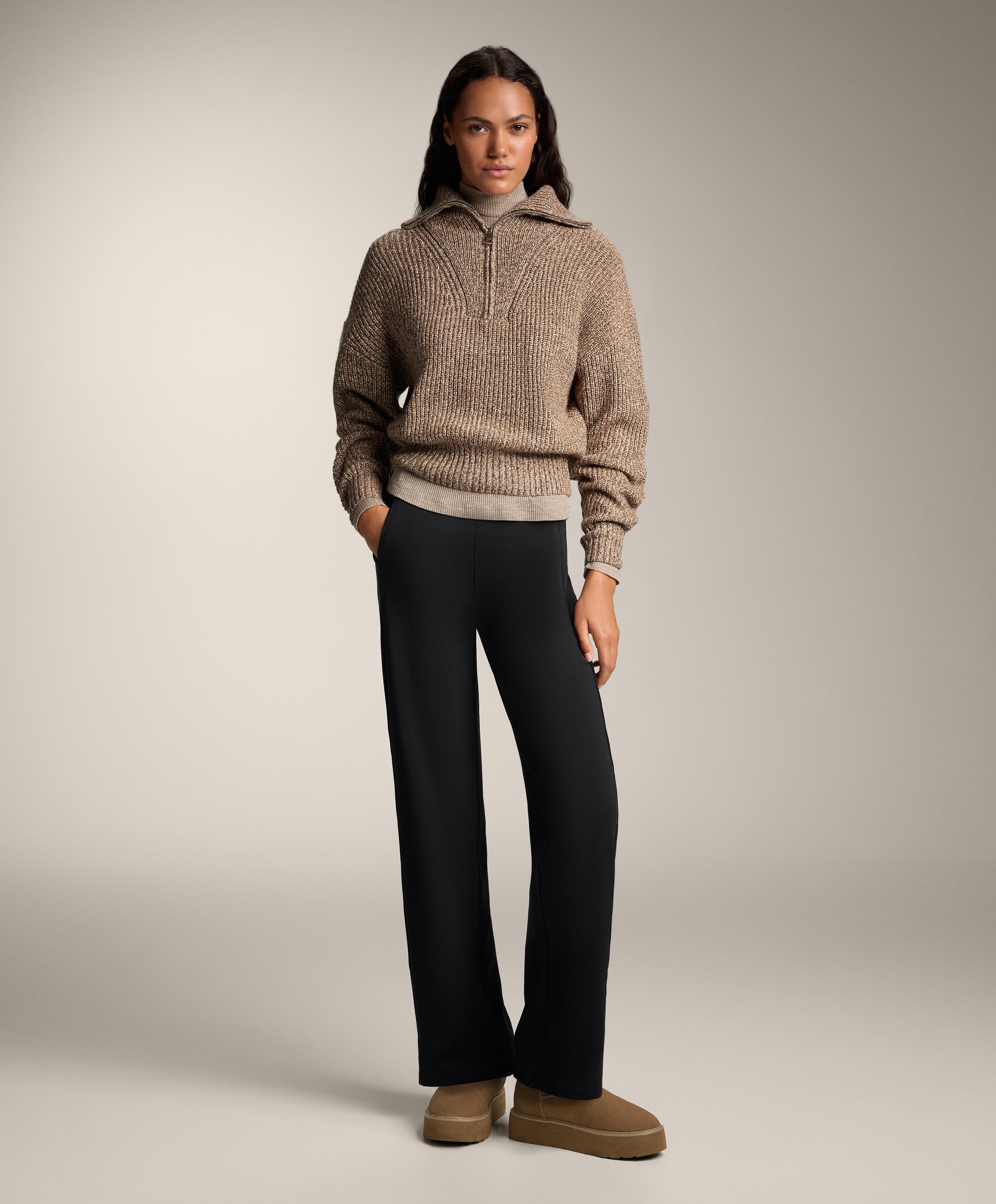 Bukser, straight fit, high rise, warm