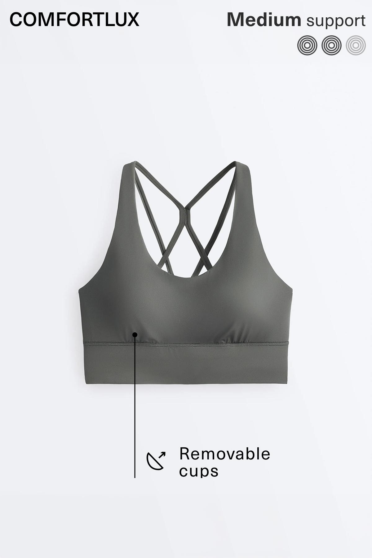 Medium-support Comfortlux sports bra with cups — DARK ANTHRACITE