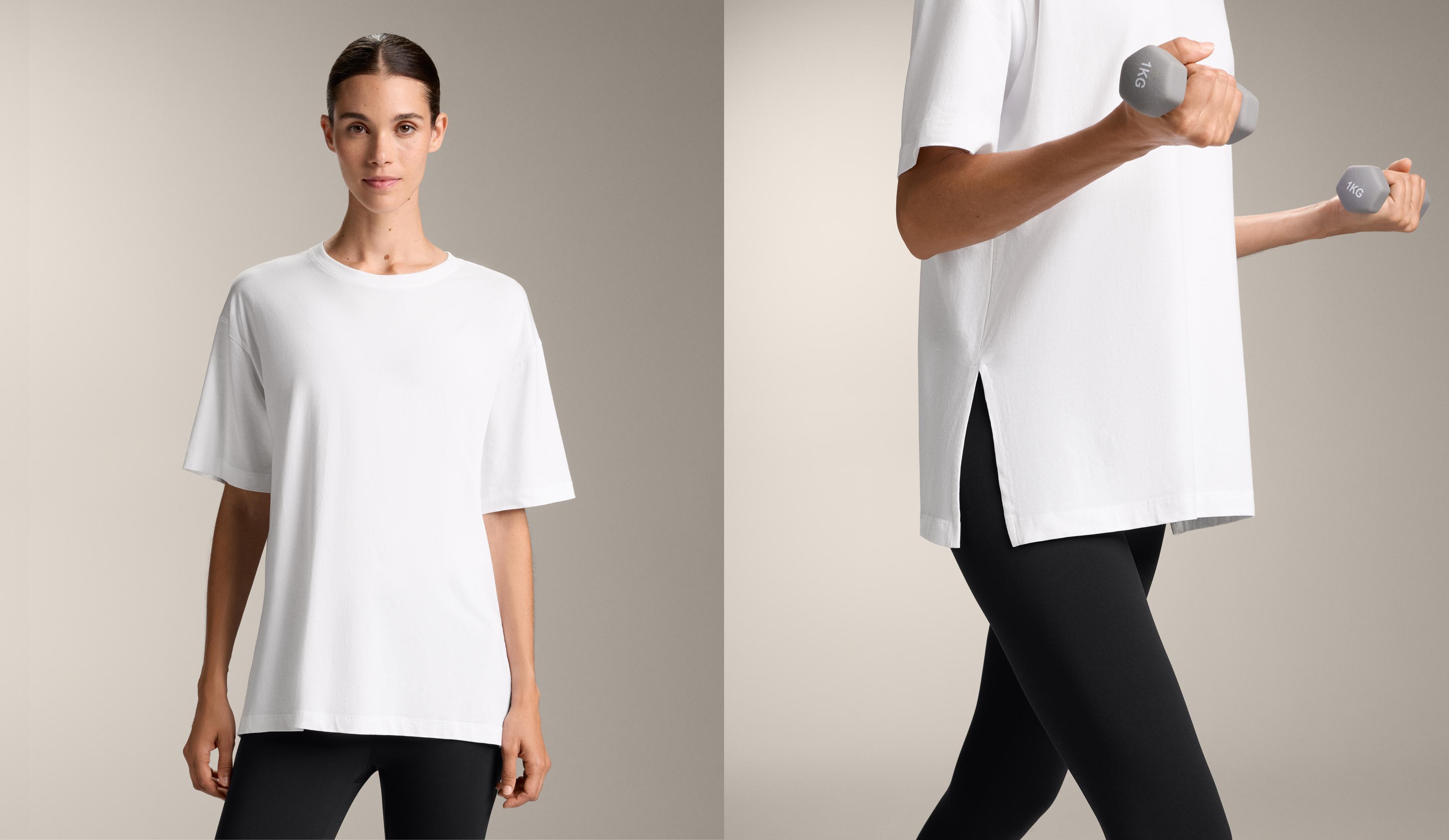 Short sleeve cotton blend T-shirt