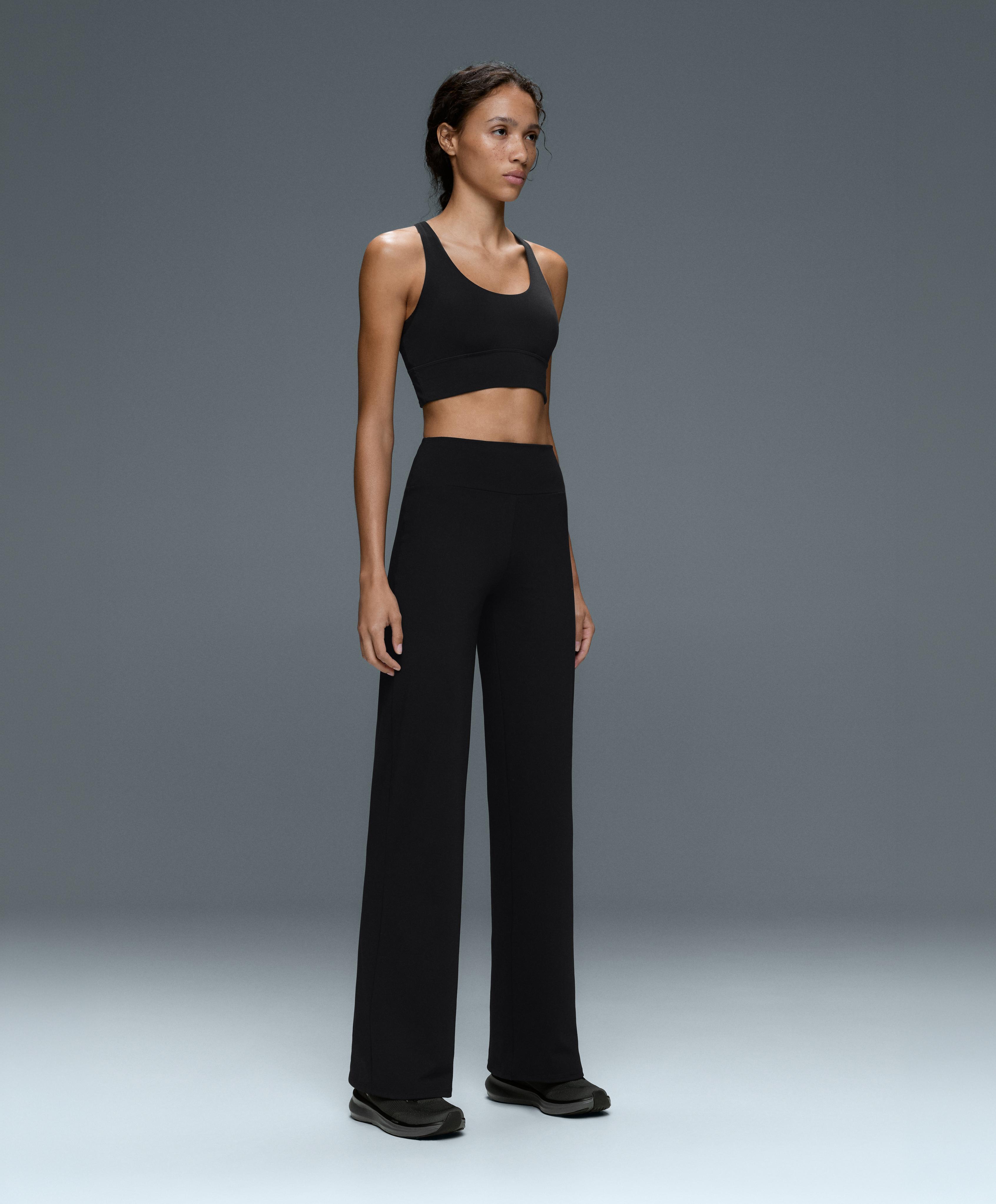High-rise Comfortlux straight-leg trousers — BLACK