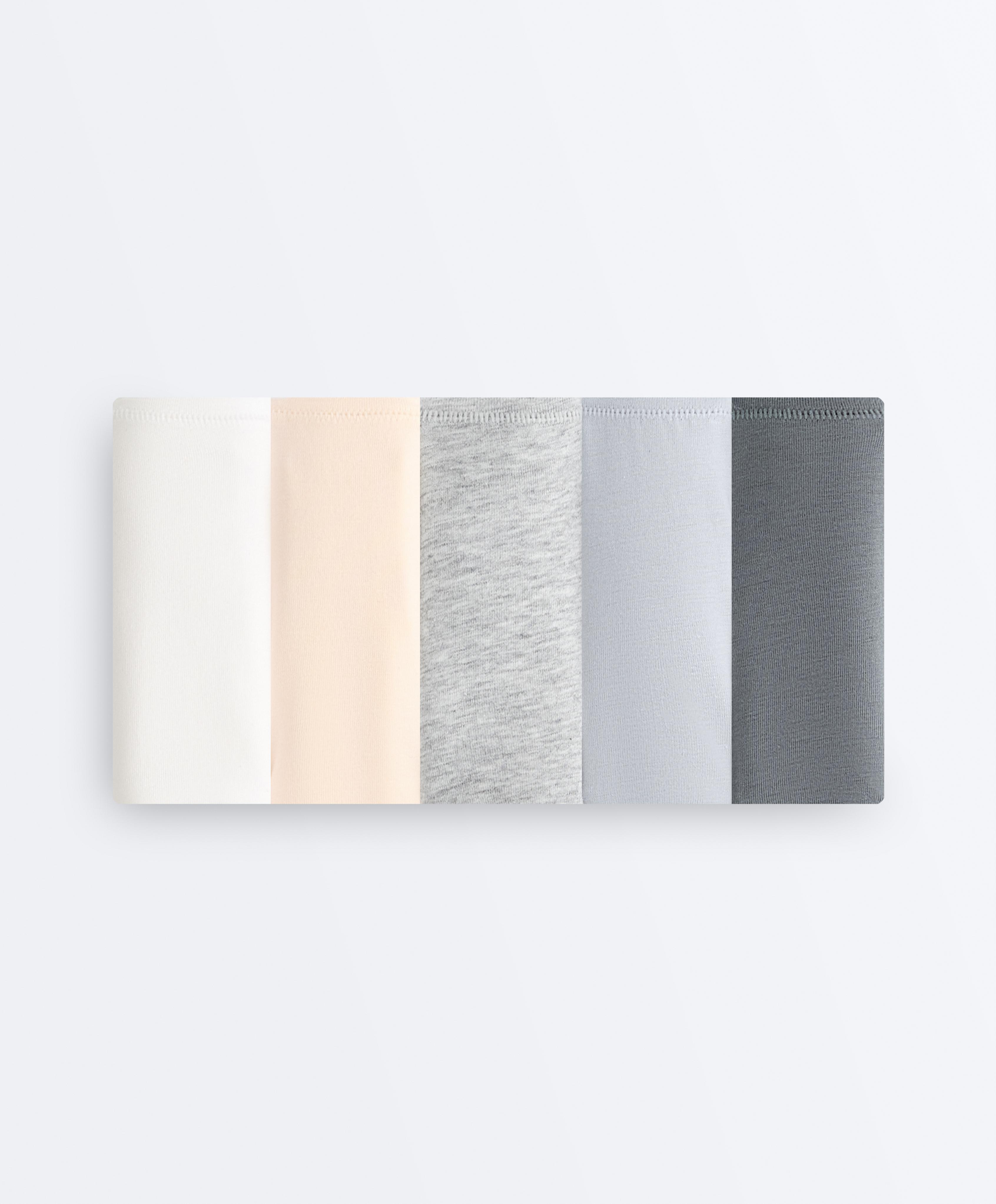 5 cotton blend Brazilian briefs — VANILLA