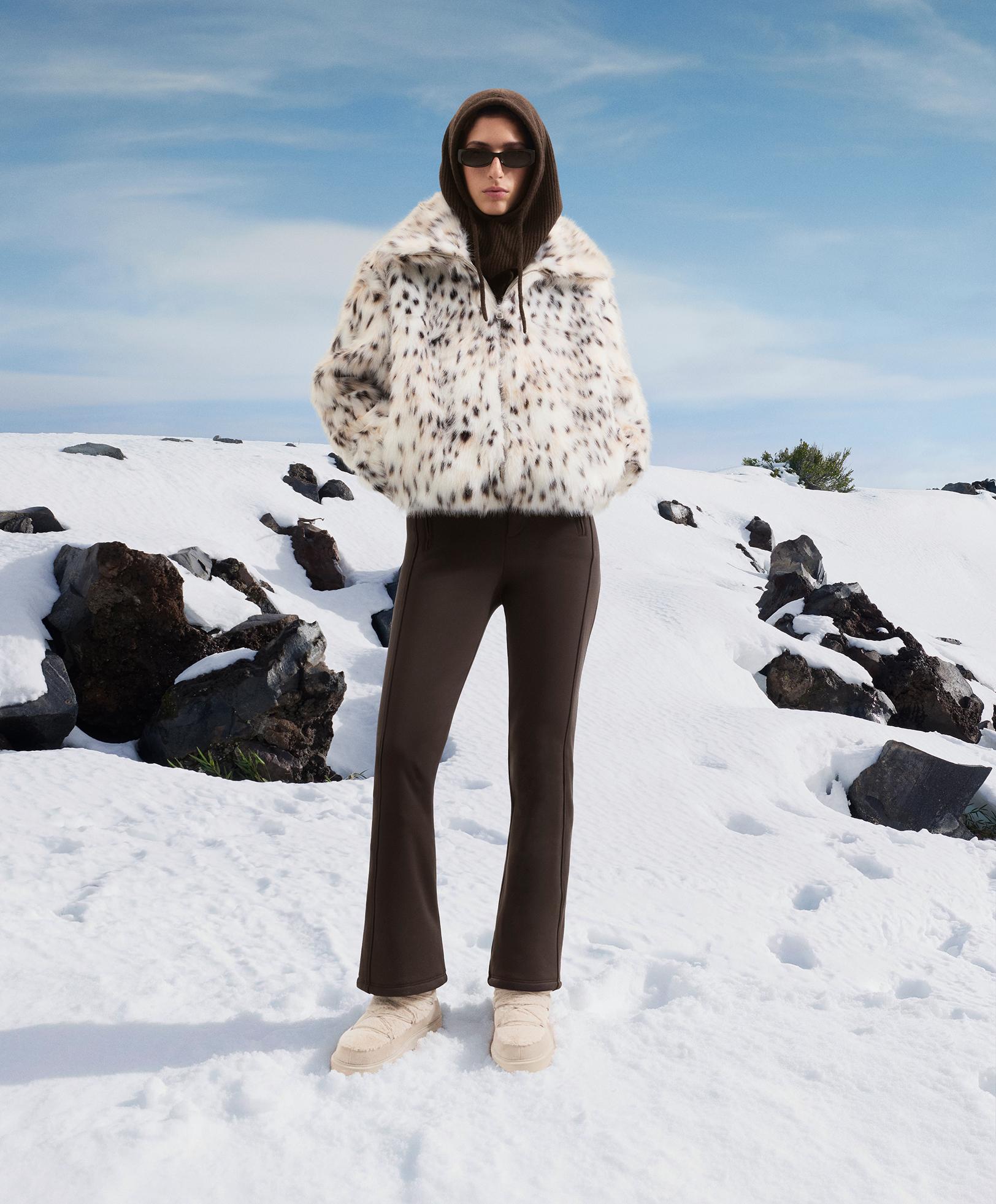 Water-resistant flare stretch SKI trousers — DARK BROWN