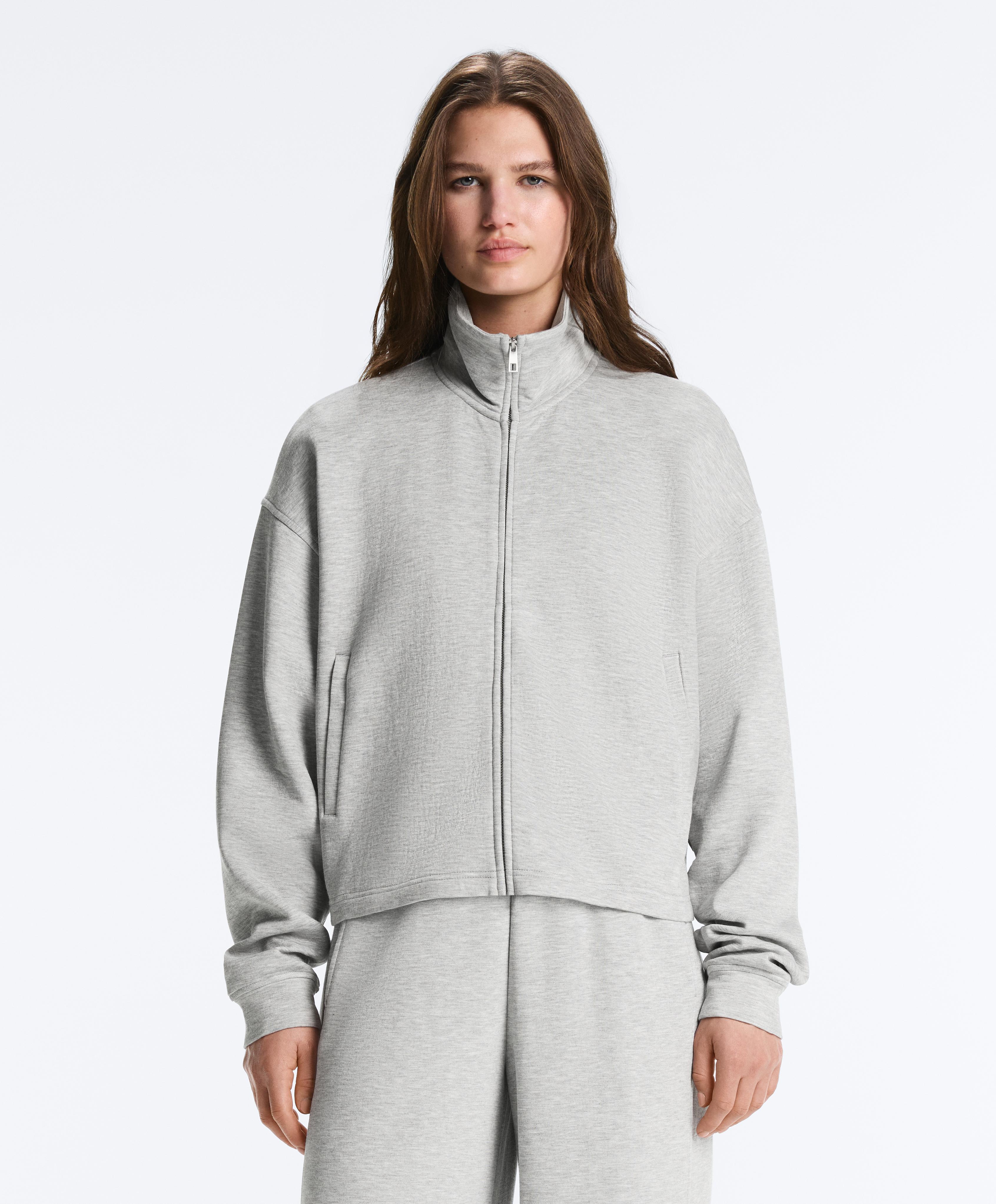 Mélange piqué jacket — GREY MELANGE