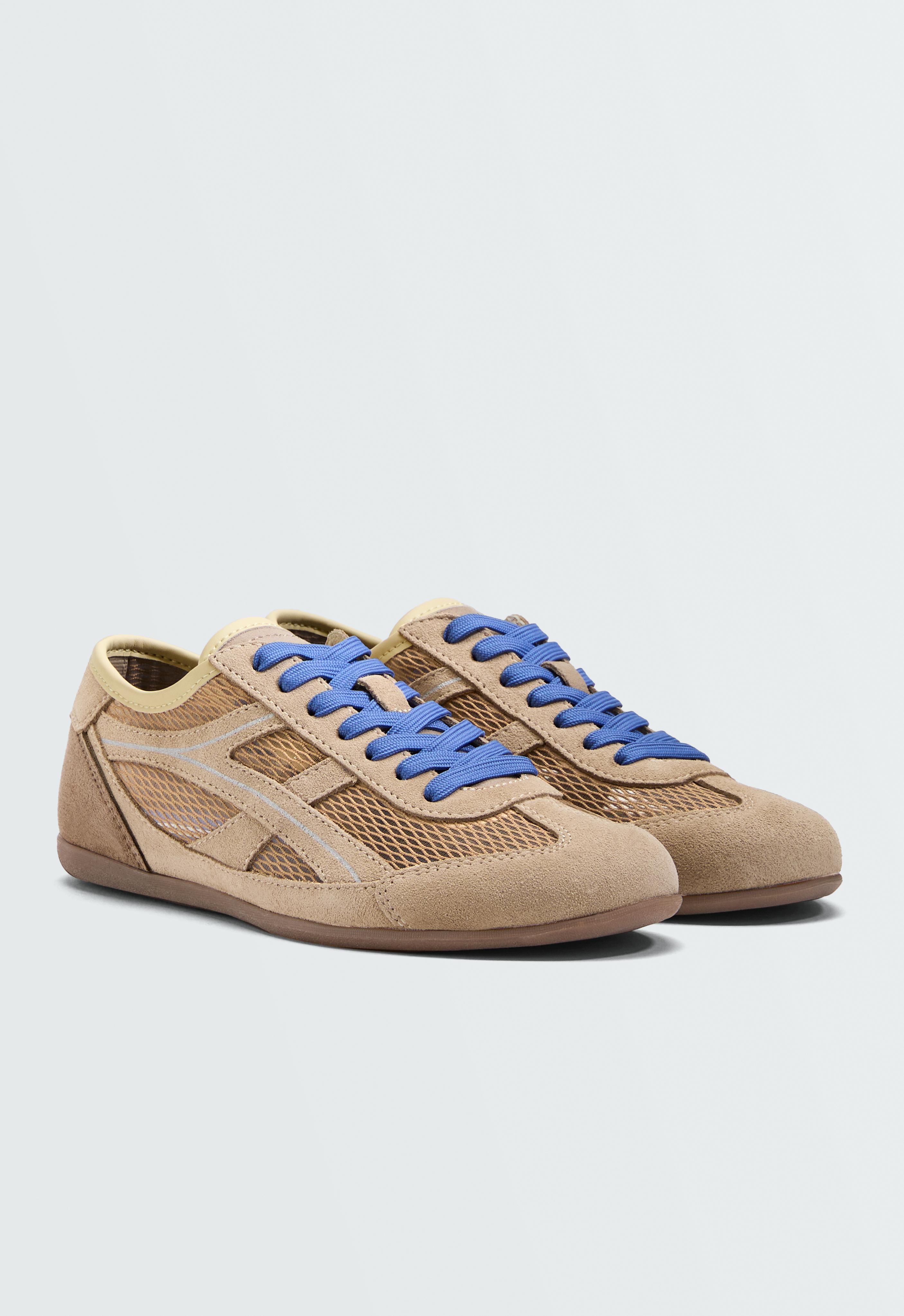 Split-suede and mesh trainers Split-suede and mesh trainers