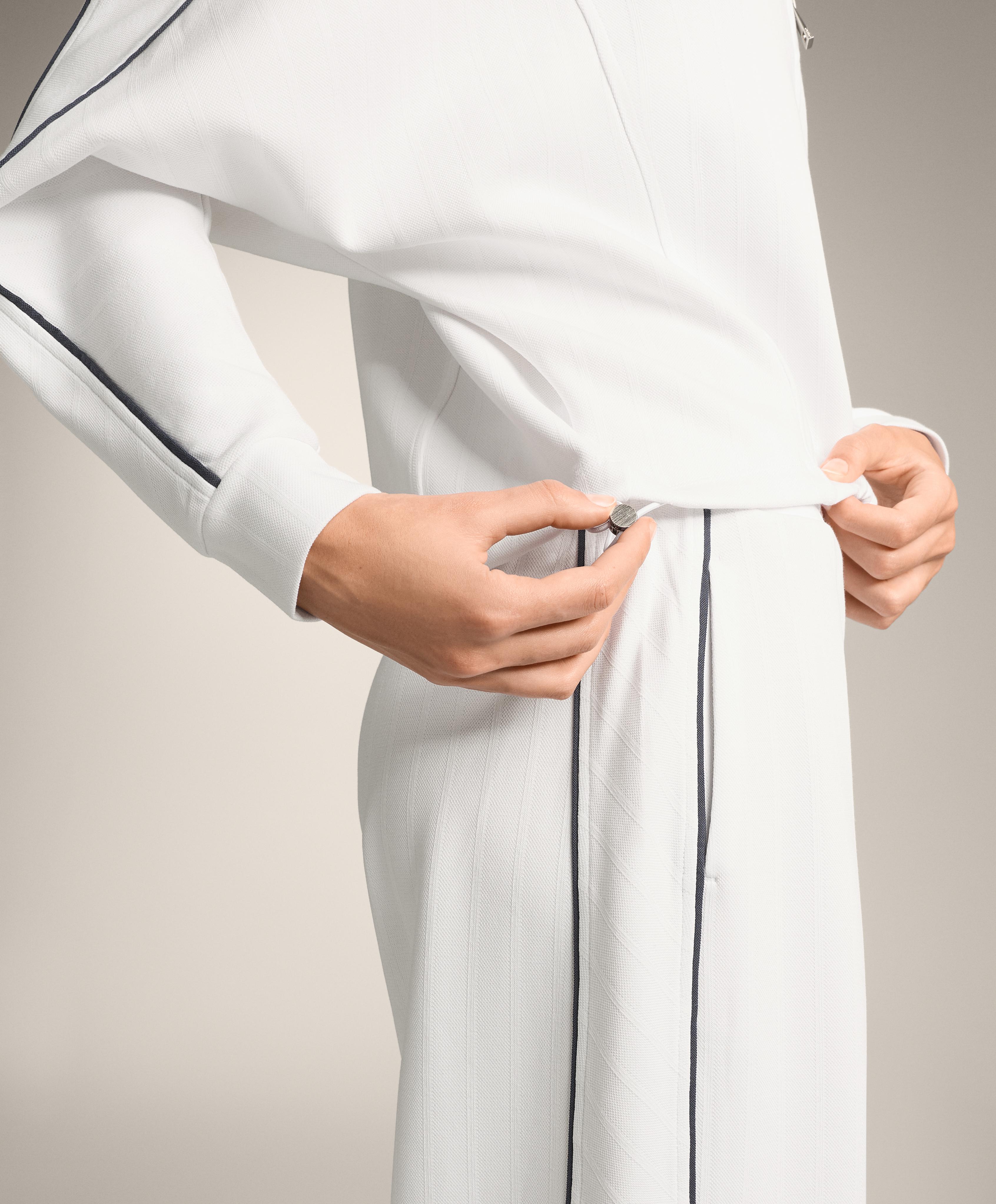 Piqué jacket with side piping and cotton — WHITE