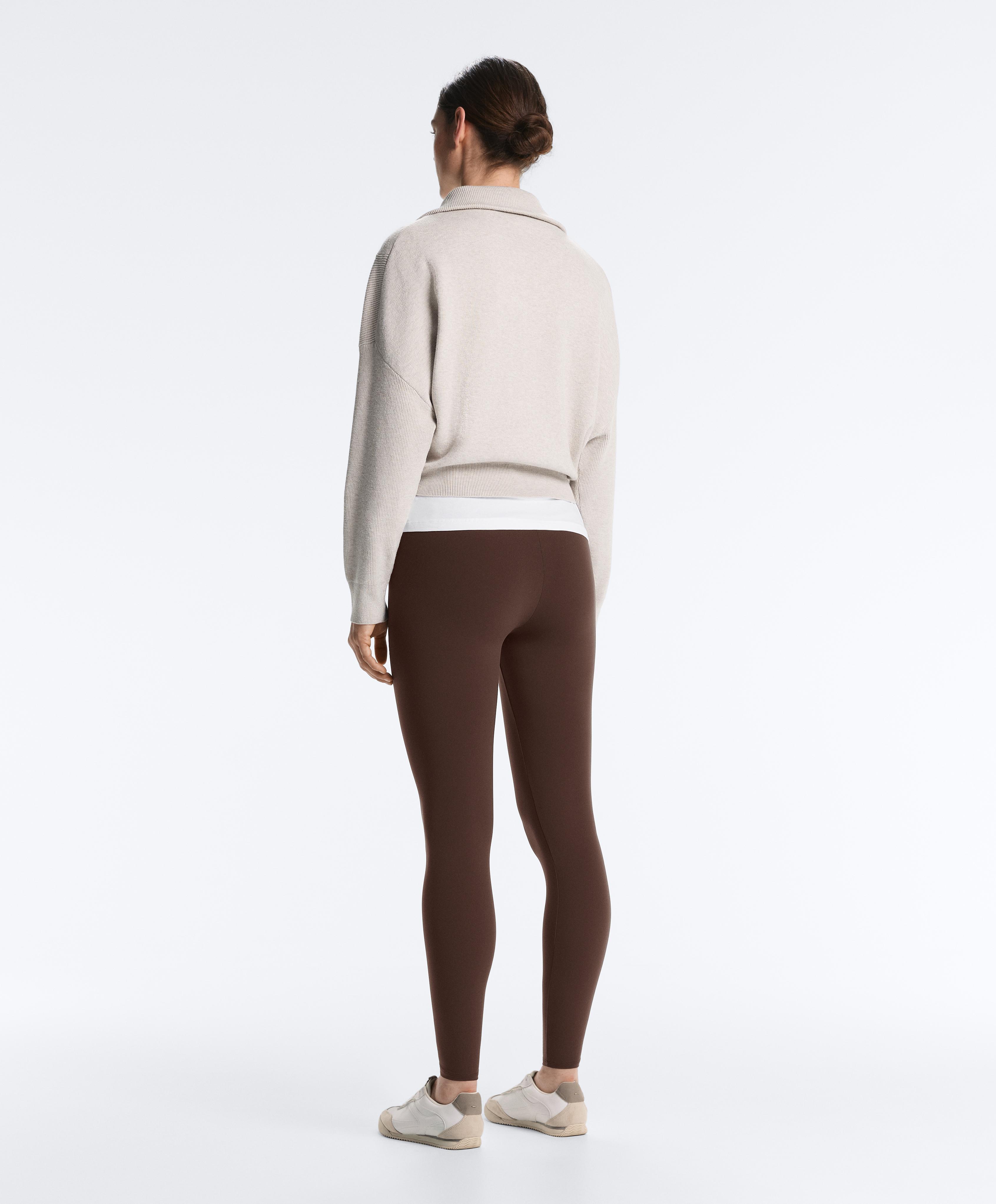 Knit jumper with raised neck and rib details — LIGHT STONE