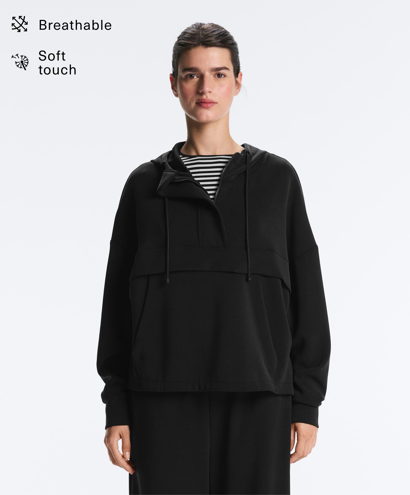 Soft-touch modal zip sweatshirt Soft-touch modal zip sweatshirt